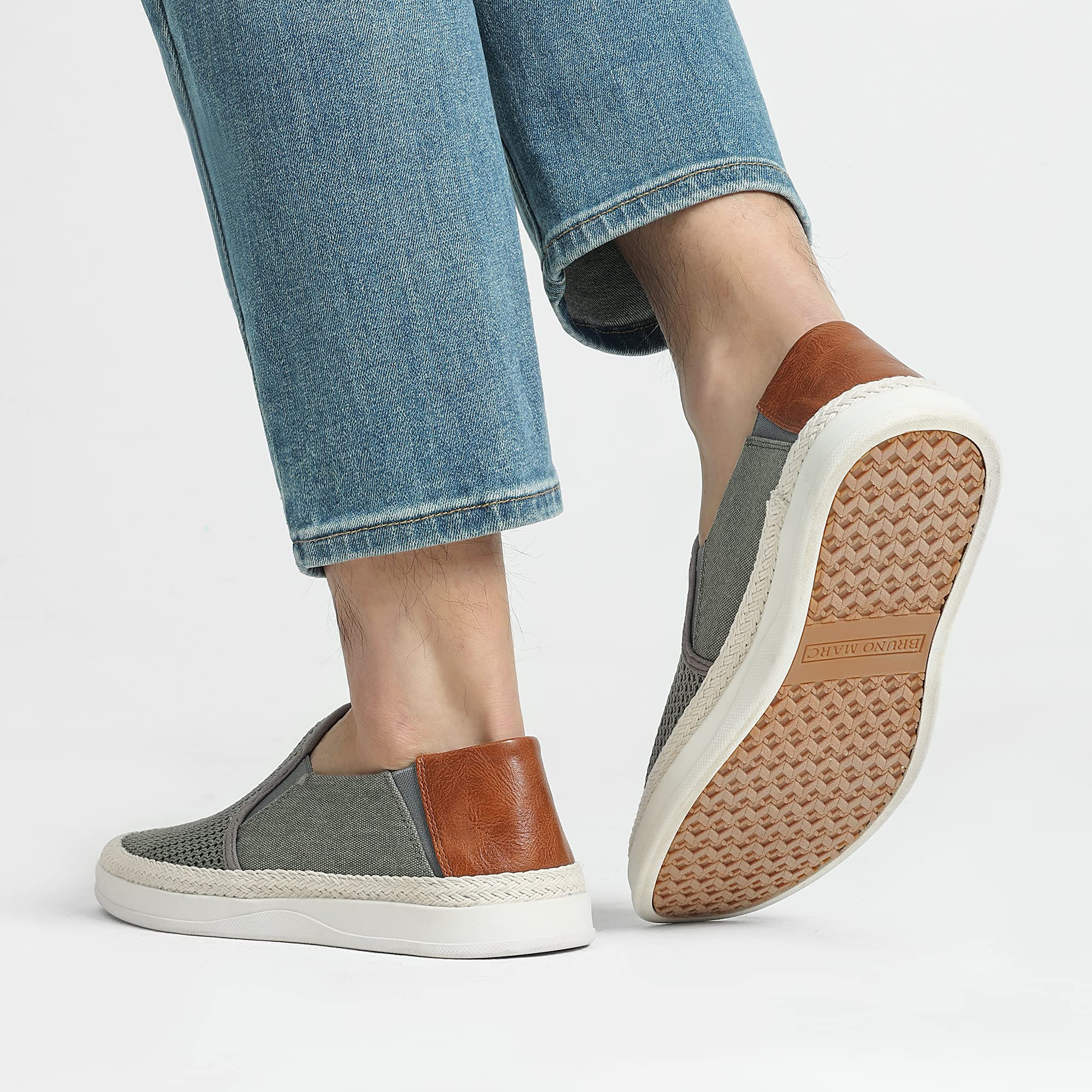 Bruno Marc Mocasín Hombre Casuales Verano Zapatos | Pasos Responsivos, Estilo Yute, Suela Goma Estable, Fácil Slip-On, Versátil para Diario