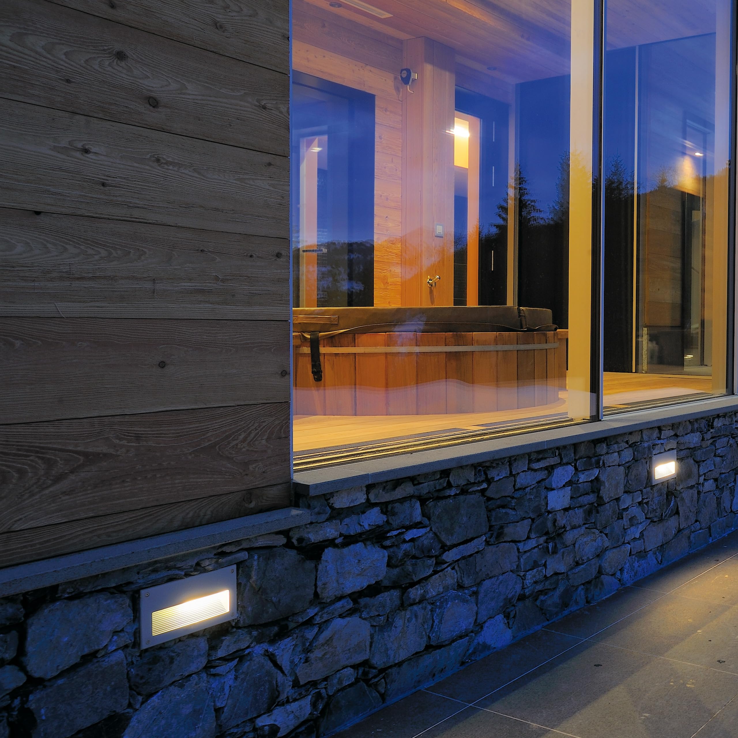 SLV Gris Brick DOWNUNDER/iluminación para Paredes, Caminos, entradas, Foco LED, luminaria empotrable de Exterior / IP54 3000.K 1,4.W 30.LM, 1.4 W