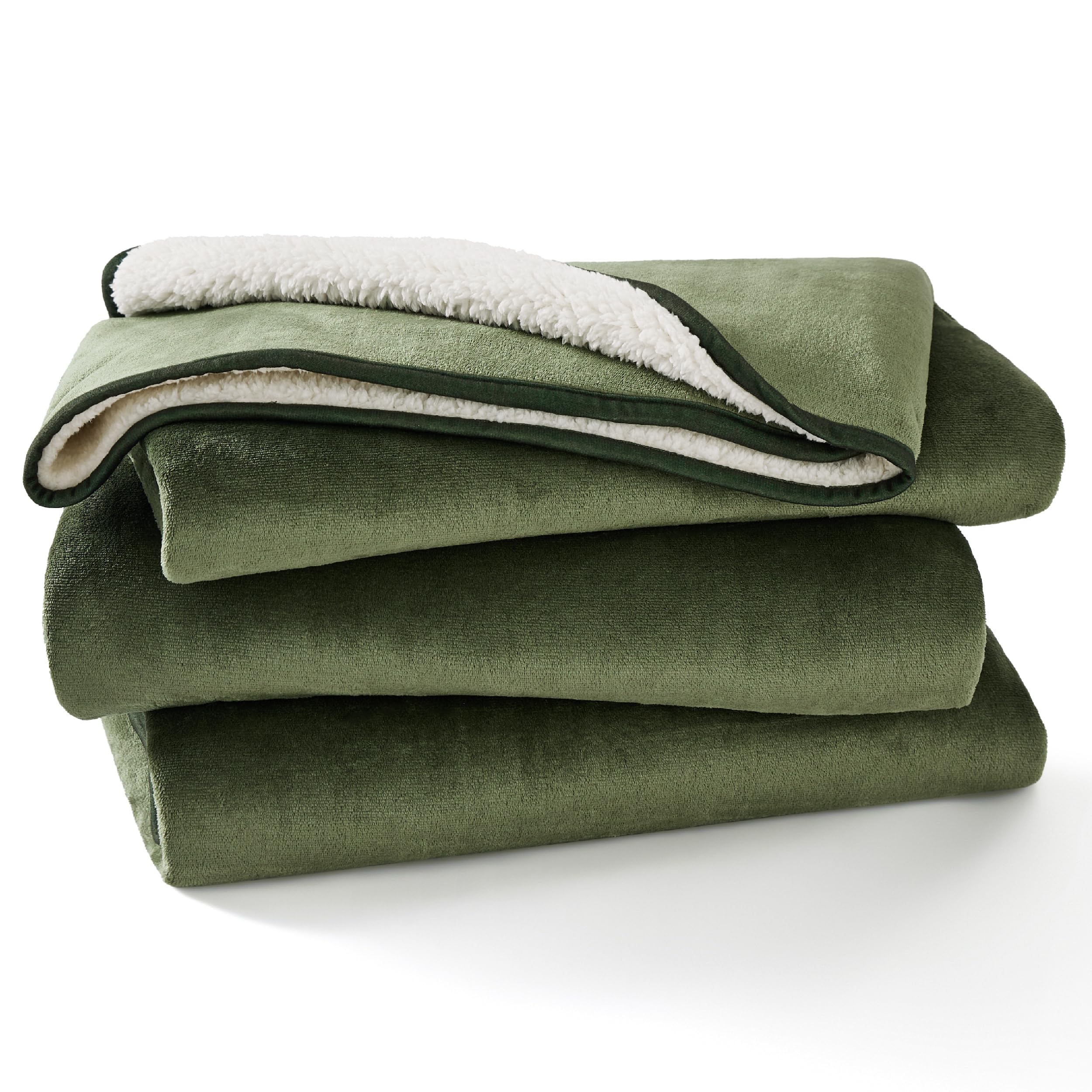Lesure - Manta de forro polar impermeable lavable, 152 x 127 cm, manta grande para niños y perros grandes, manta personalizada para perros, protege la cama y el sofá con felpa suave, color verde oliva