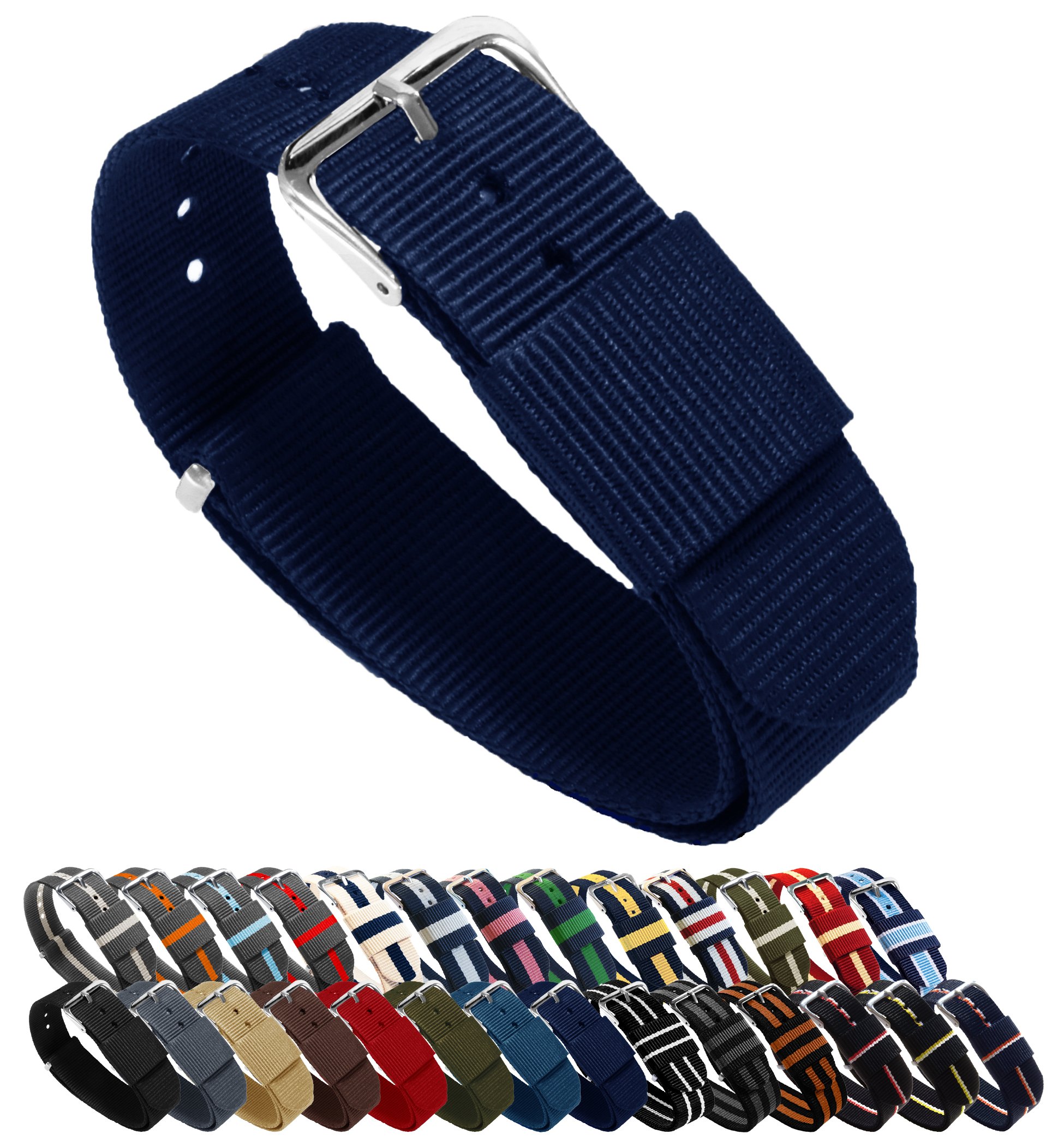 BARTON WATCH BANDS - Ballistic Nylon NATO® Style Straps - Choice of Color, Length & Width (18mm, 20mm, 22mm or 24mm) — view 28