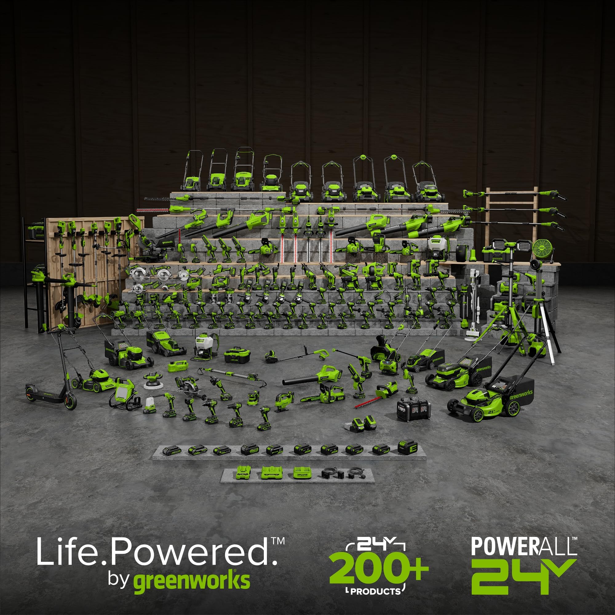 Greenworks 24V 6Ah Akku High Power USB-C (Li-Ion 24V 6,0 Ah wiederaufladbarer leistungsstarker Akku passend für alle 200+ Greenworks 24V Geräte), 2 Jahre Garantie - PA600