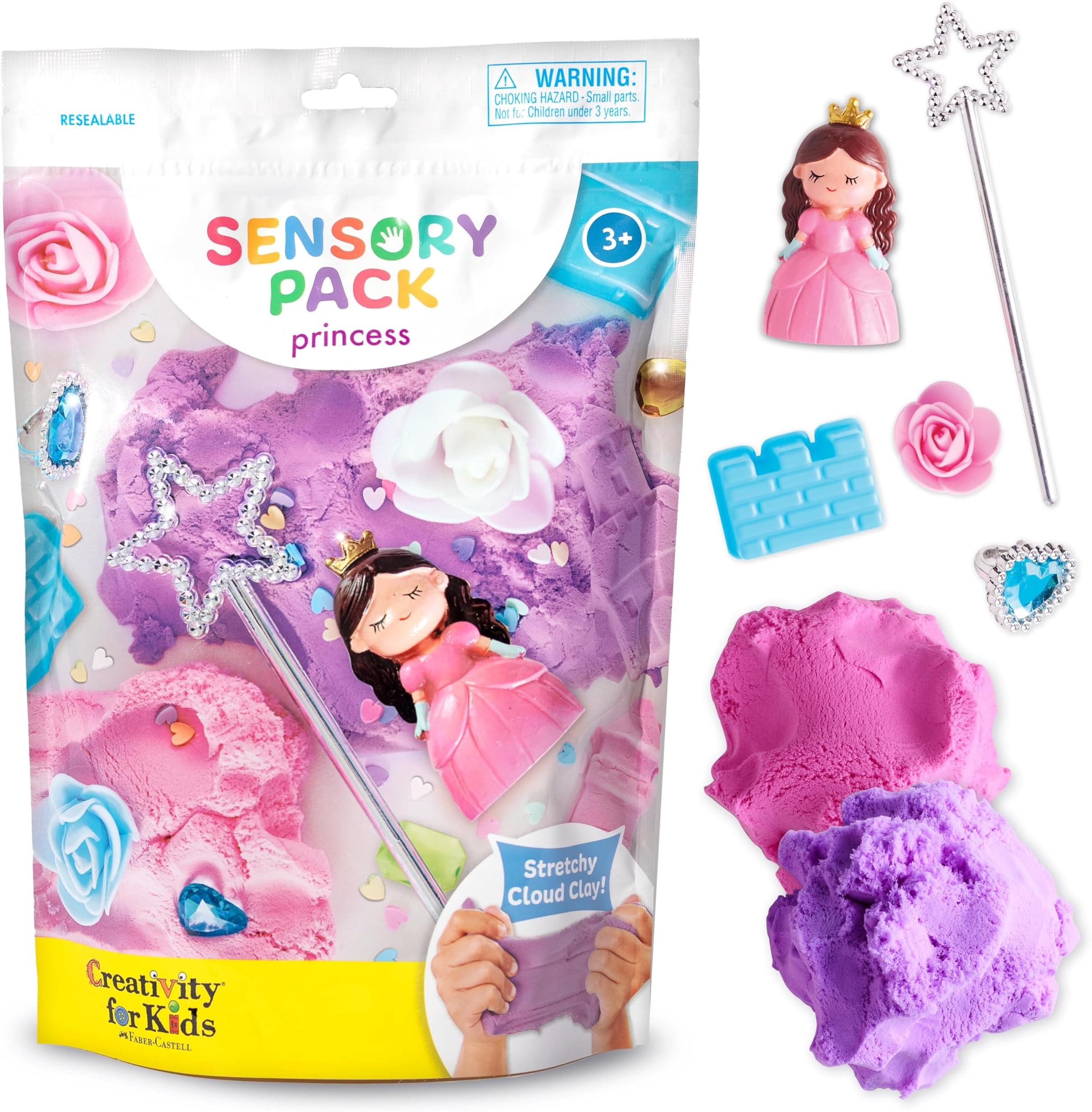 Creativity for Kids Sensory Pack: Princess Calm Down Corner & Bin Filler Supplies, Car Activities, Princess Gifts, Sensory Toys for Toddlers 3-4+