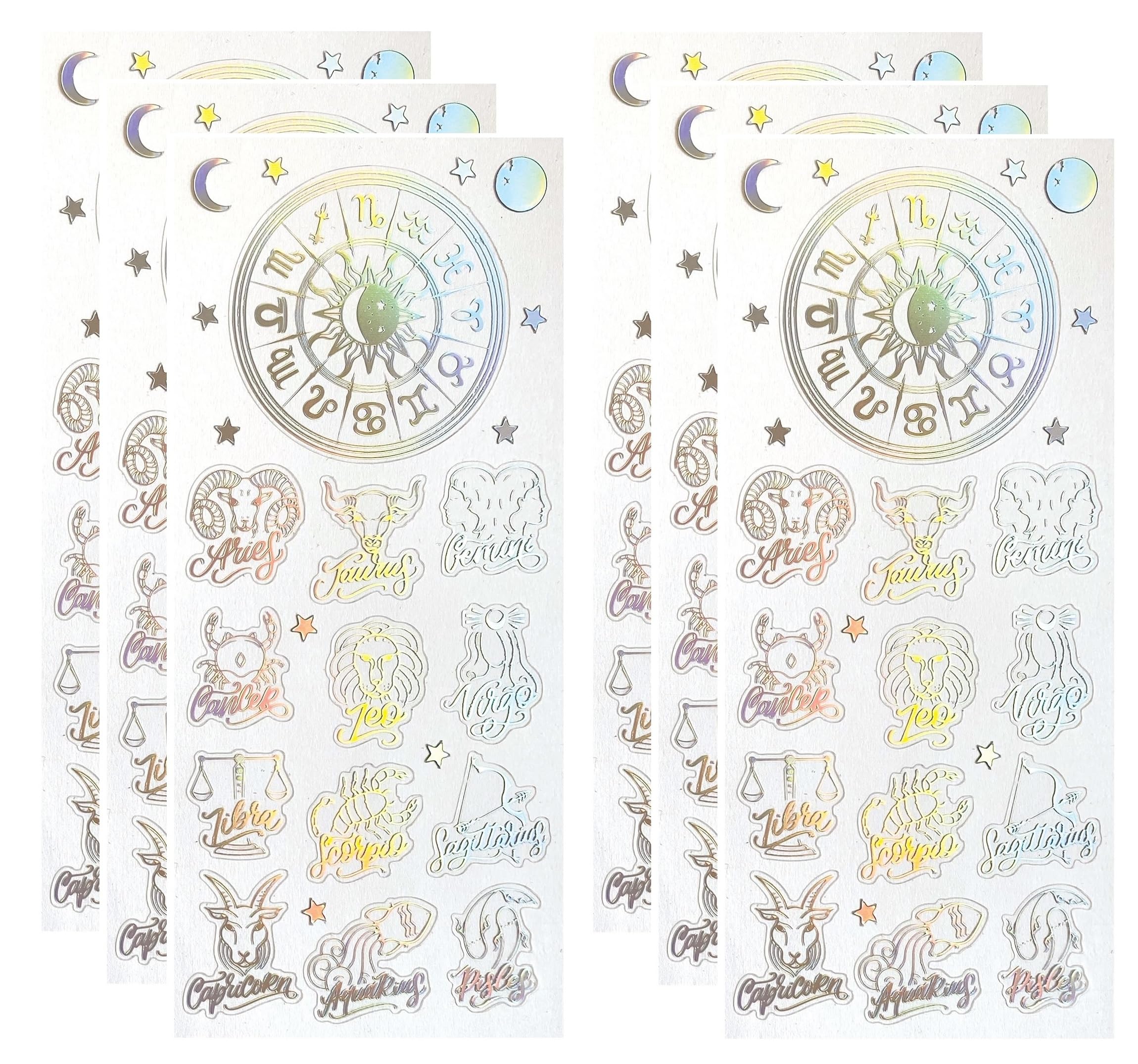 Autocollants astrologie Paper House lot de 6 stickers zodiaque scrapbooking et papeterie