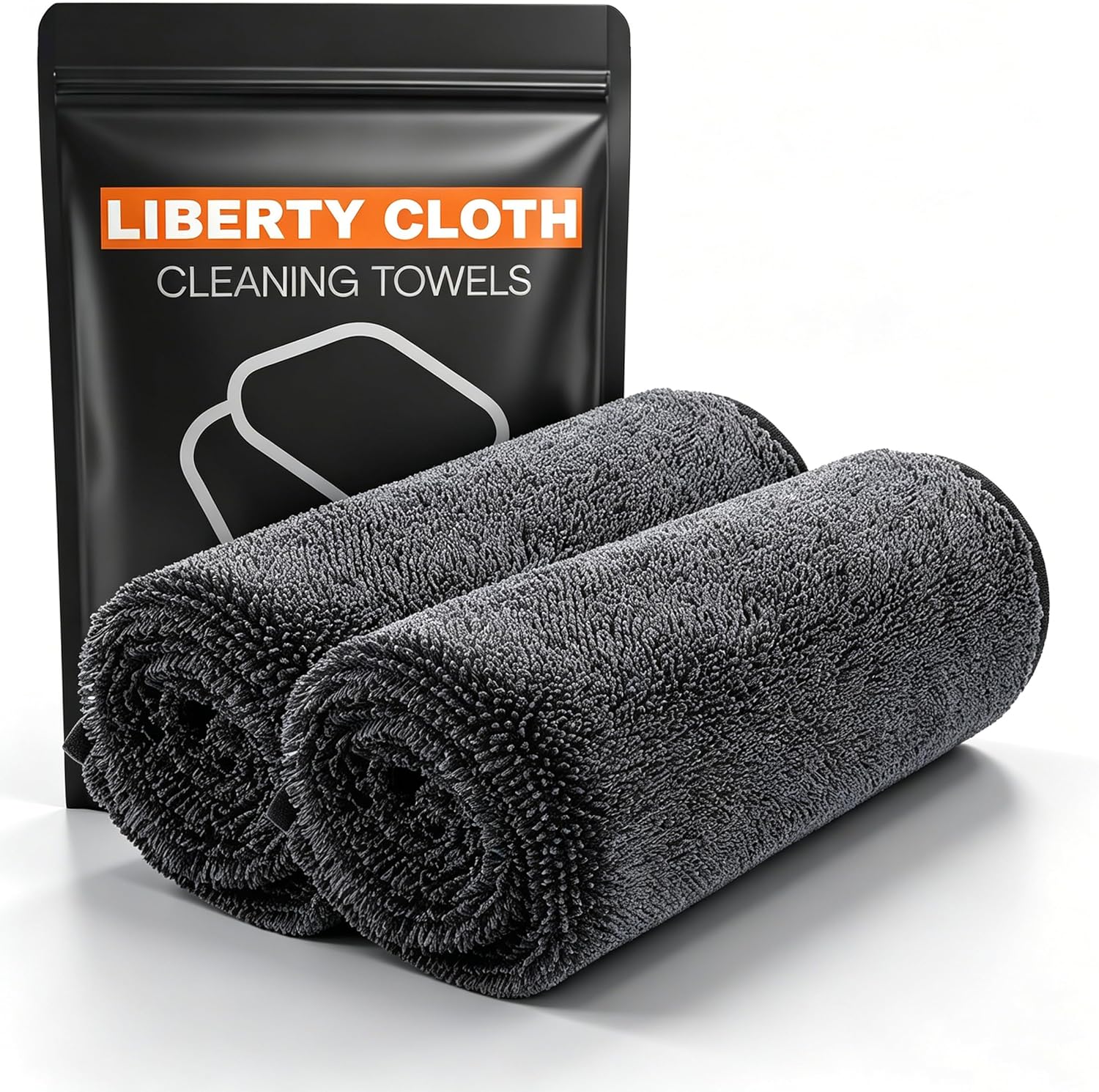 Cleaning Towels, Suitable for Home Kitchens, Bathrooms, Mirrors, and Car Detailing, Grey, 2 Pack, 24 x 16 Inch