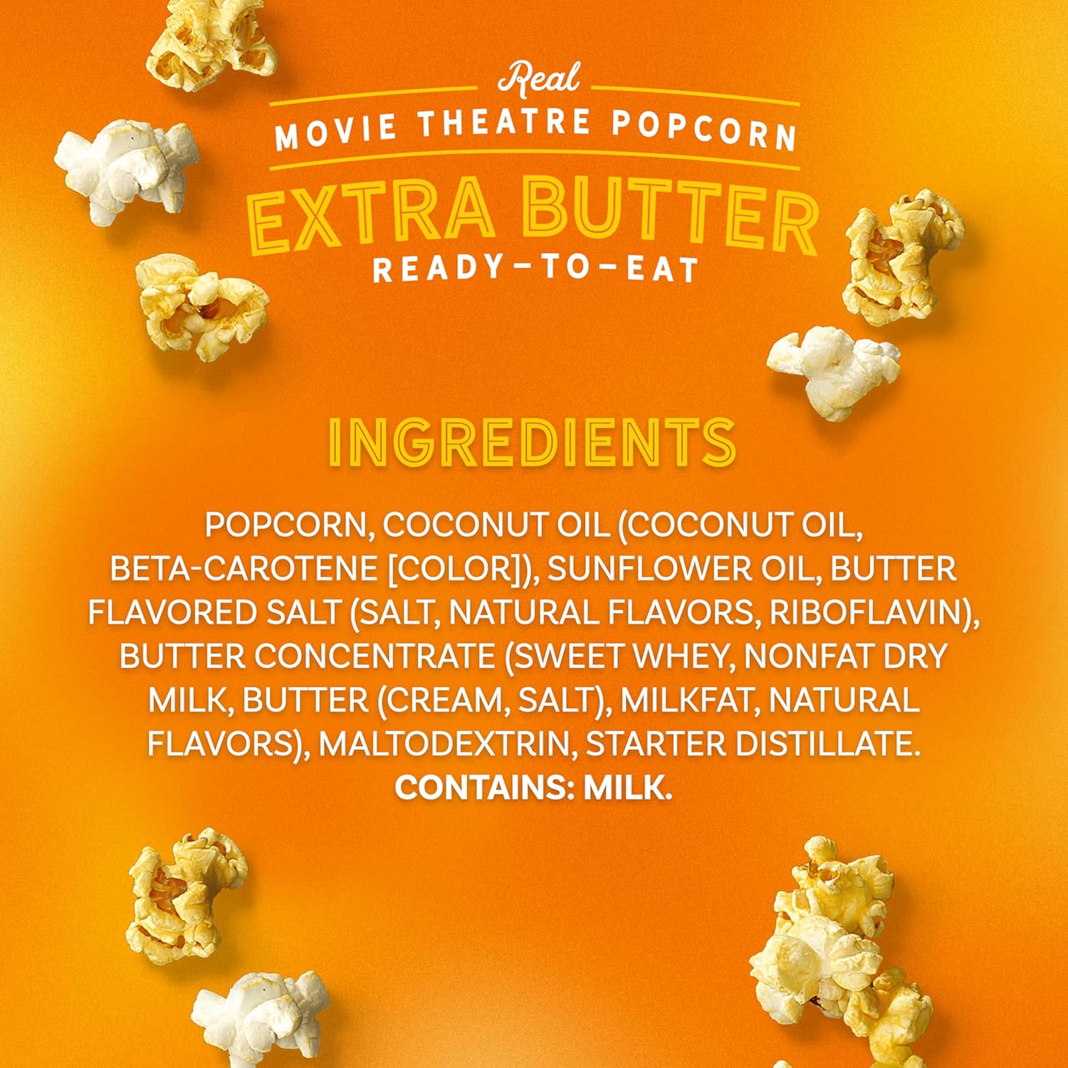 AMC Theatres Ready to Eat Popcorn, Extra Butter, 5.2 oz, 6 Count