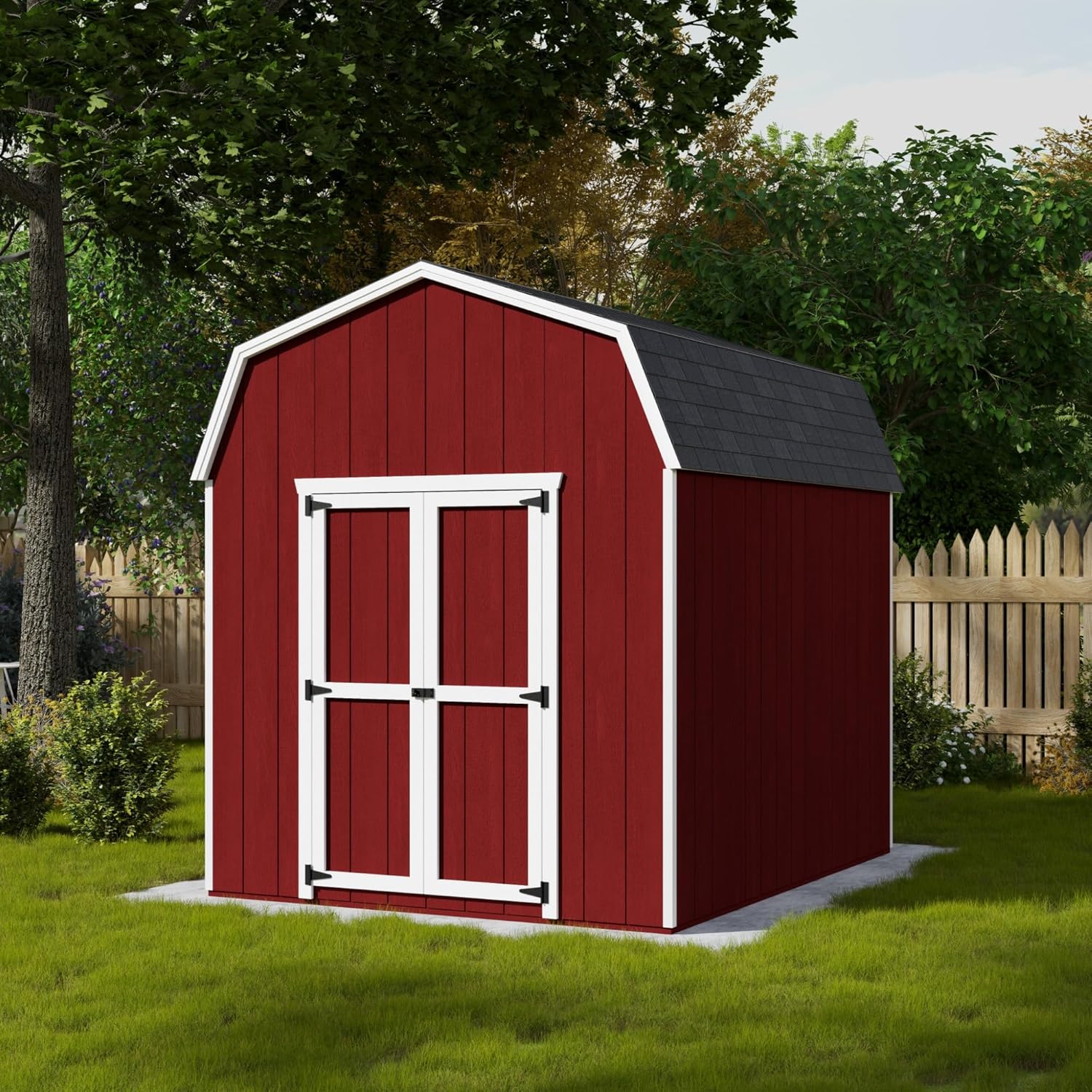 Little Cottage Co. 8x10 Value Gambrel Barn with 6 ft. Sidewalls, Outdoor Wood Storage Shed Do-It-Yourself Precut Kit