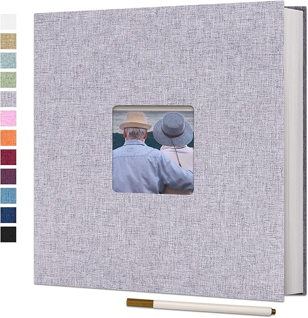 Vienrose Large Photo Album Self Adhesive for 4x6 8x10 Pictures Magnetic Scrapbook Album DIY 40 Blank Pages with A Metallic Pen