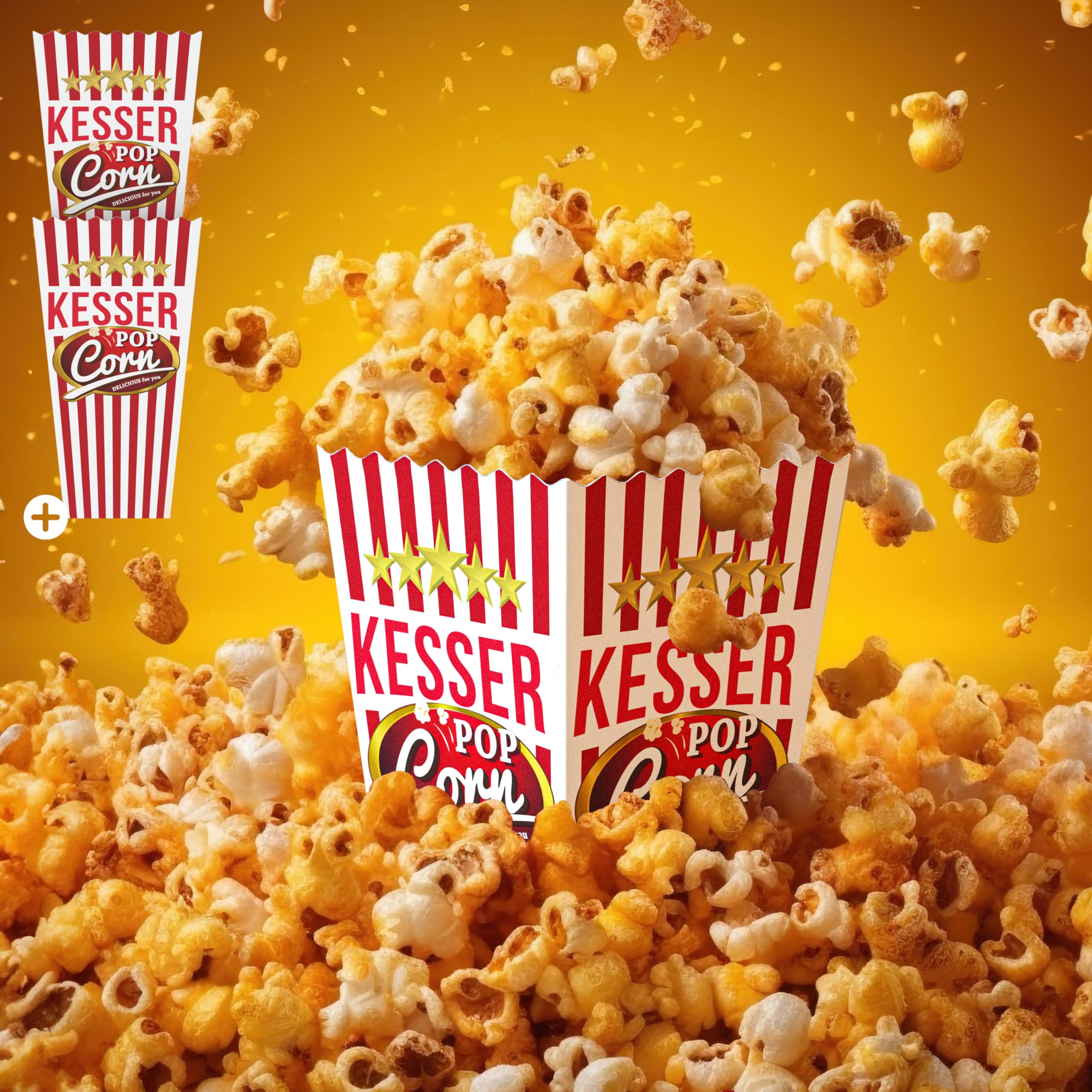 KESSER® Macchina Popcorn 800W | Popcorn Maker 5,5l con coperchio con rivestimento antiaderente e ciotola di servizio | incl. superficie di riscaldamento rimovibile e tazza per popcorn, 26849_mfn