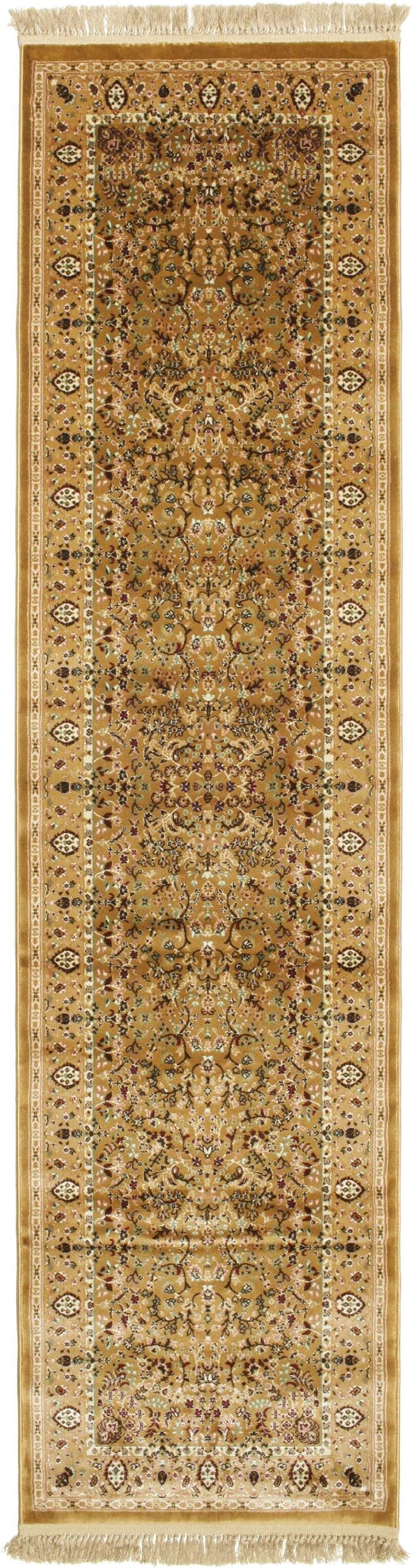 FeelGoodRugs Kerman Diba-Brown rug 2'7"x9'10" (80x300 cm) Oriental, Runner Carpet, silk