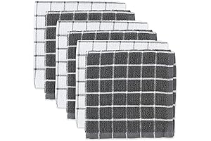 DII Basic Terry Windowpane Washcloths for Kitchen