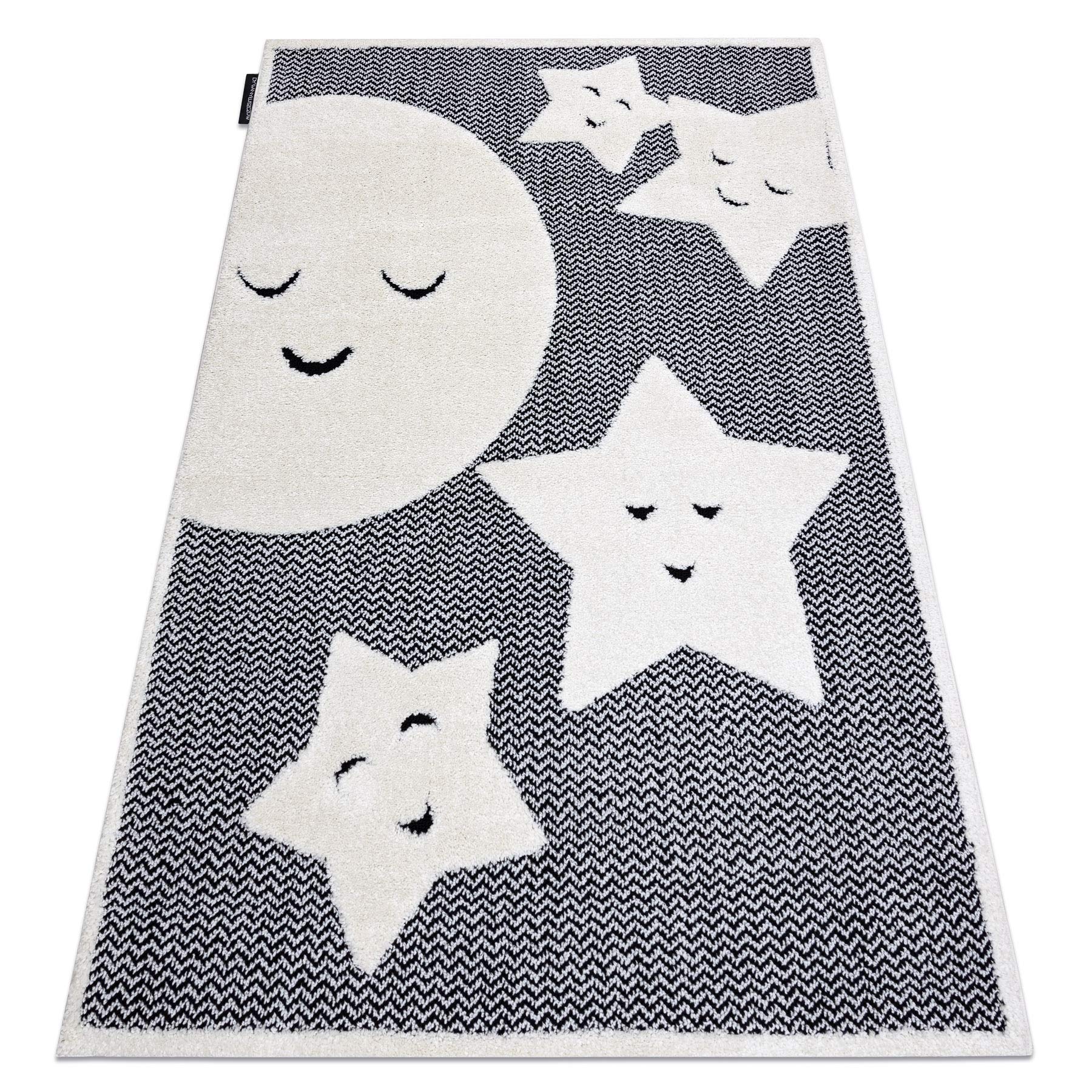 Nowoczesny dywan dziecięcy Joy Moon księżyc, dla dzieci – strukturalny, dwa poziomy z włókniny, szary/kremowy, 160 x 220 cm, szary
