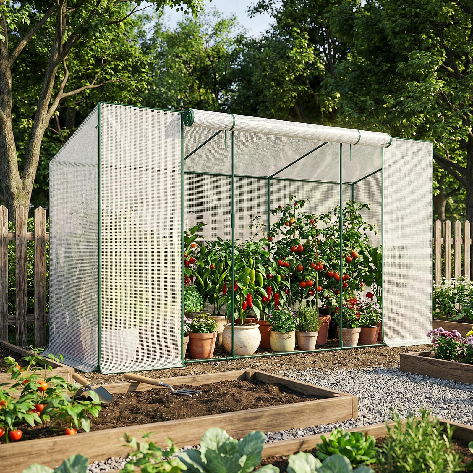 SUNYRISY Tomaten Gewächshaus Klein Foliengewächshaus 300x100x170 cm