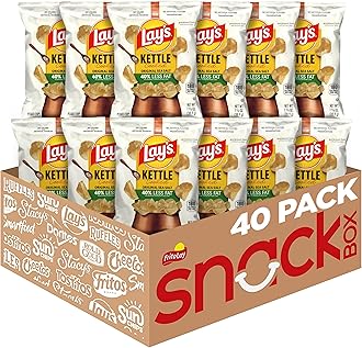 Kettle Cooked Potato Chips, 40% Less Fat Original, 1.375 Ounce (Pack of 64)