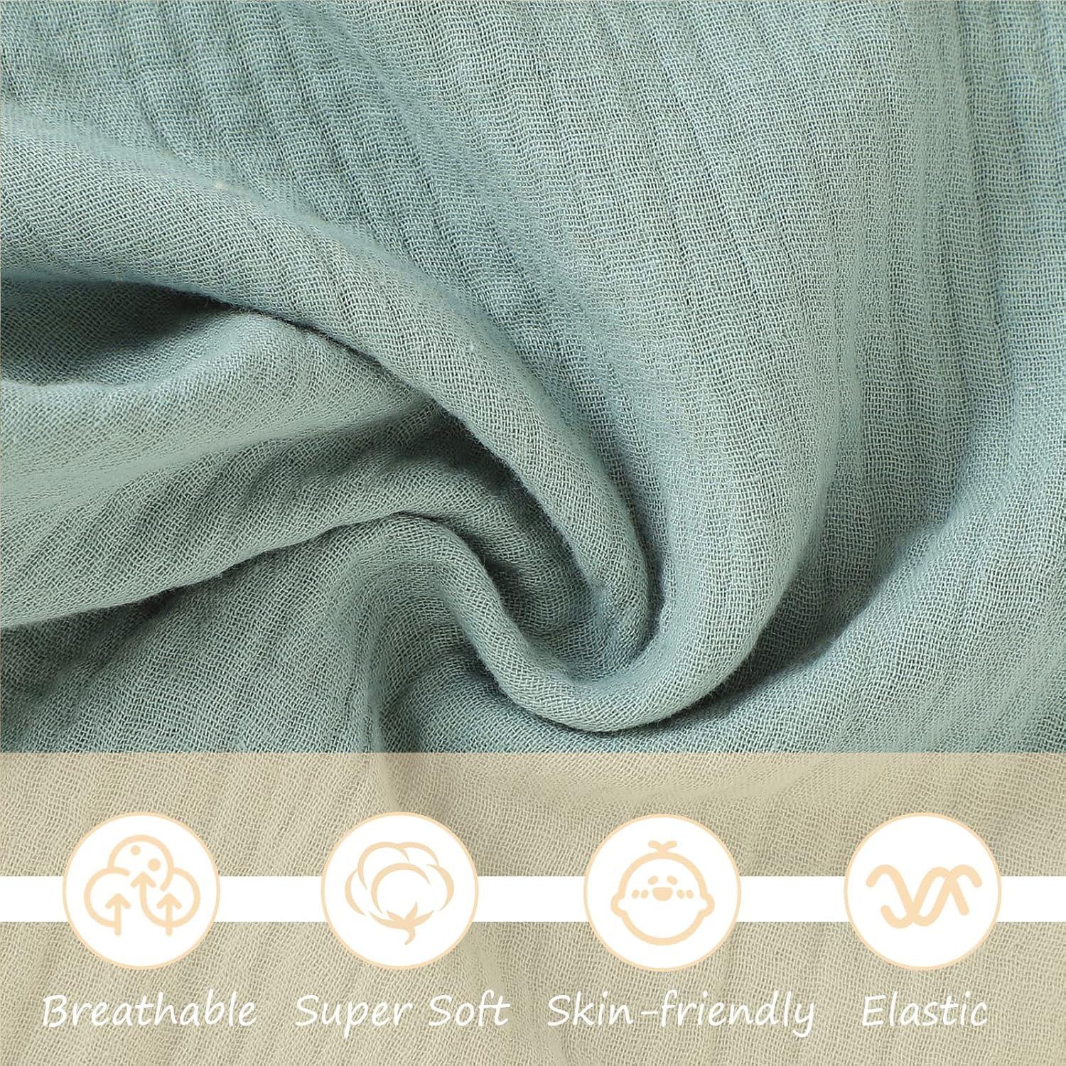 Organic Cotton Bunny Loveys for Babies,Newborn Baby Lovey Security Blanket,Lovies for Babies New Born Baby Unique Neutral Gifts Boys and Girls (Bunny-Green) - Image 4