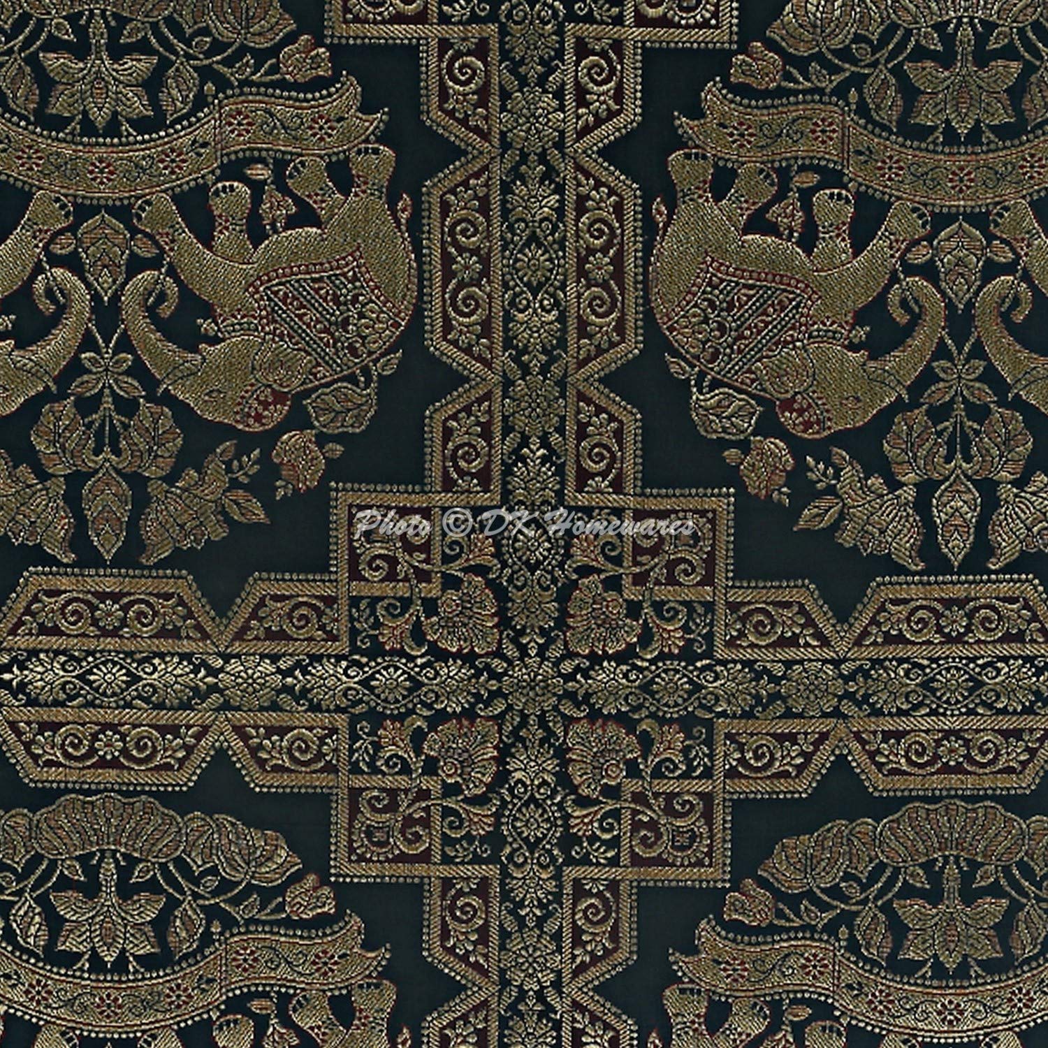 Fodera per cuscino decorativa 16x16 in tessuto jacquard damascato verde, trapuntata, per divano/cuscino per divano, arredamento contemporaneo per la casa - Damask Garden - Italia