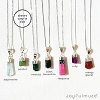 Vista 24 de Raw Emerald Necklace, Natural Small Green Genuine Pendant, Silver Gemstone Necklace, Jewelry for Women and Men, May Birthstone Gift, Energy Healing