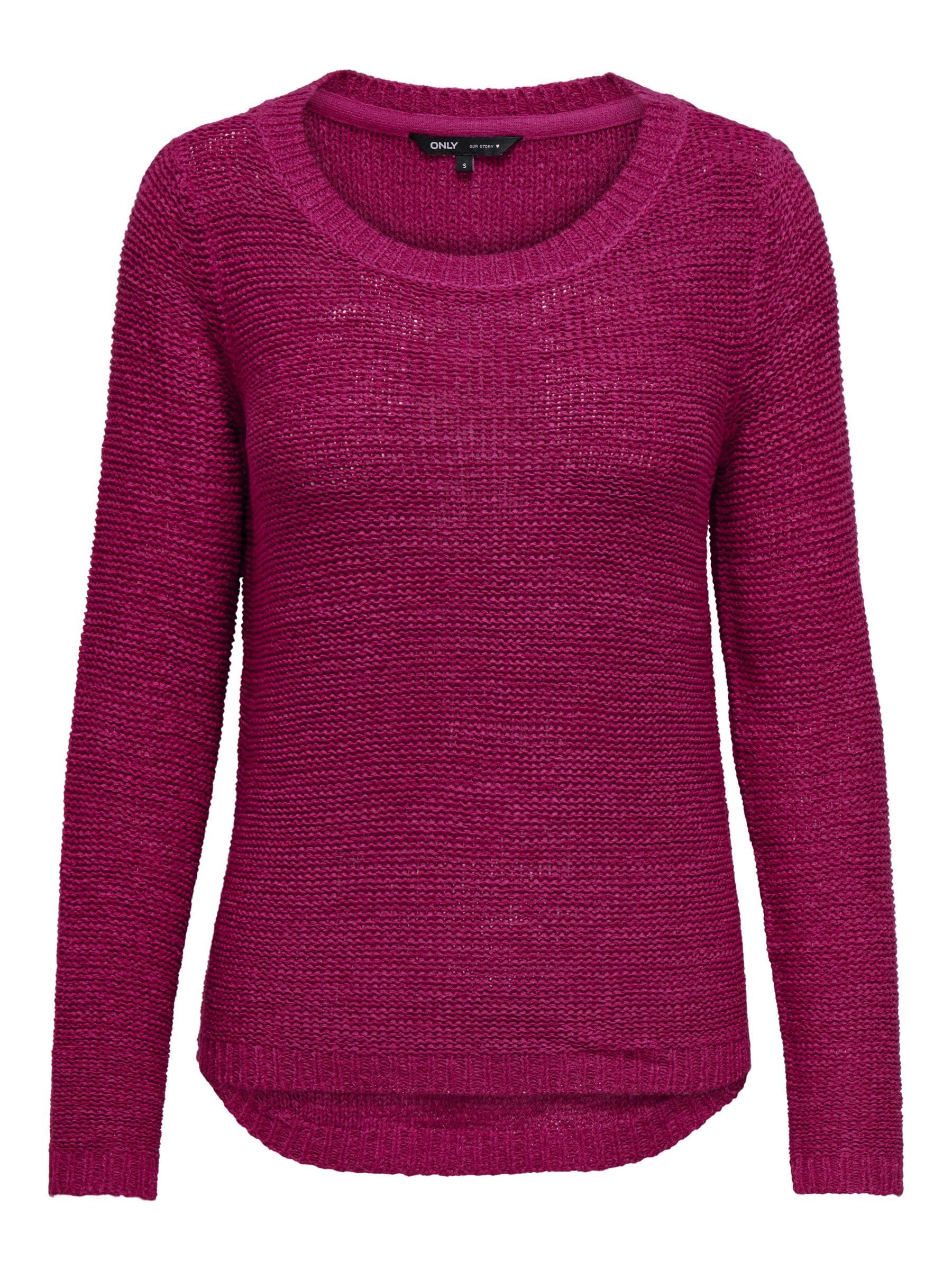 ONLY Women's Onlgeena Xo L/S Pullover KNT Noos Sweater, Granita, S
