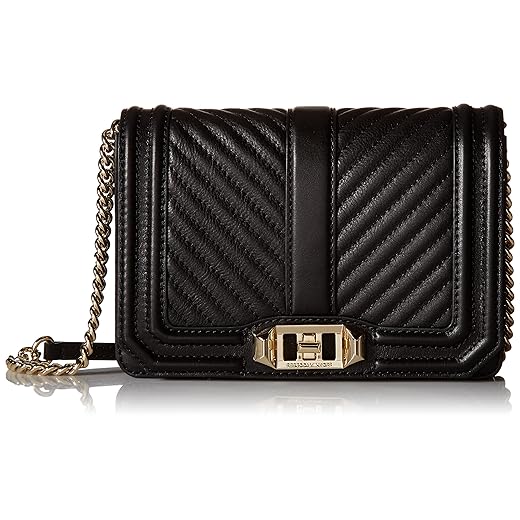 Rebecca Minkoff womens Chevron Quilted Small Love Crossbody, Black, One Size US