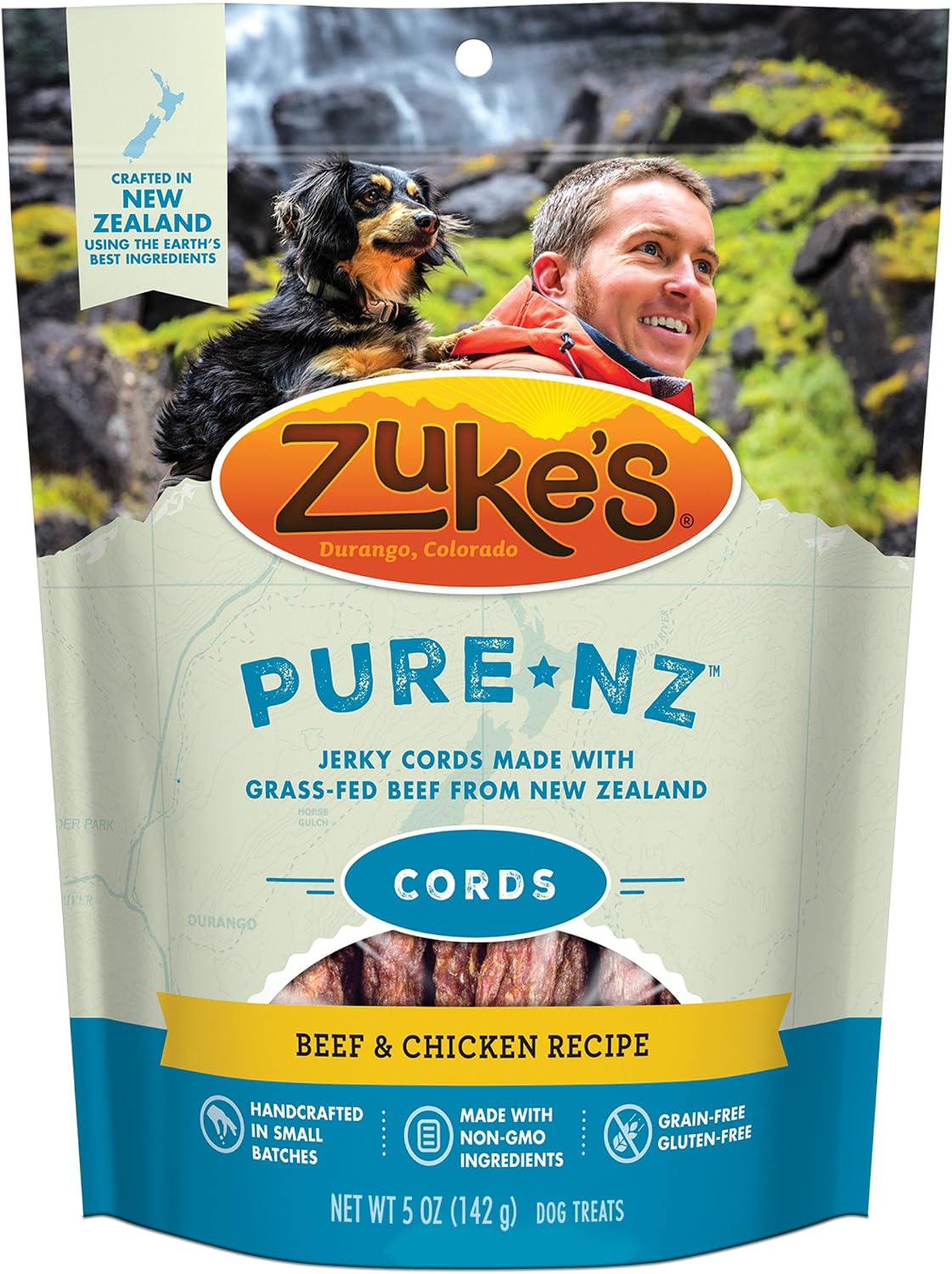 Zuke's PureNZ Jerky Cords New Zealand Beef & Chicken Recipe Dog Treats - 5 oz. Pouch