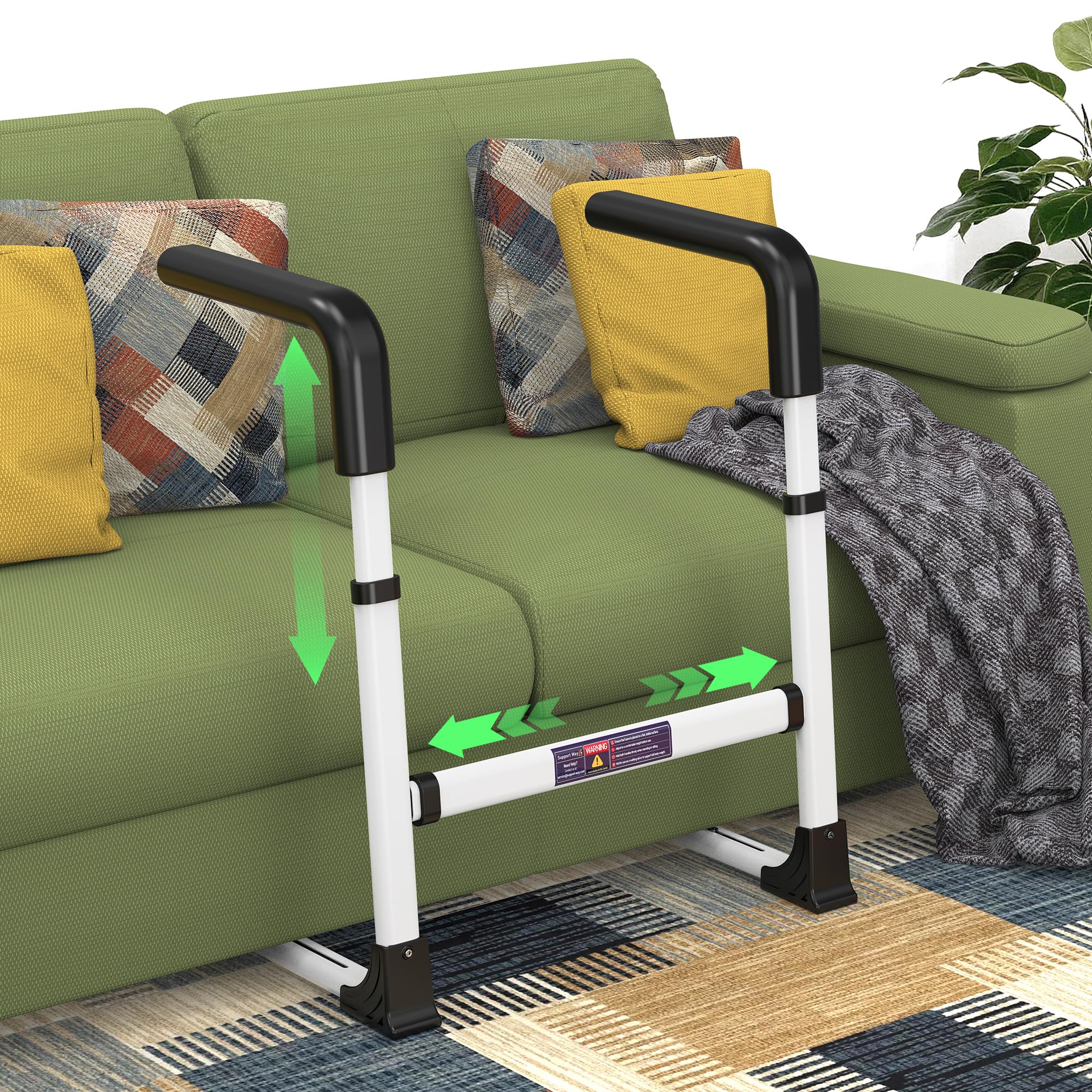 Heavy-Duty Chair/Couch Stand Assist, Width & Height Adjustable | Stable Base & Adjustable Width/Height. Safety Grab Rail. Use on Couch & Chair. Helps Seniors & Patients sit and Stand Safely at Home. — Amazon image 10