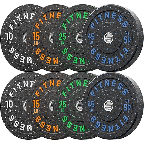 2 Inch Bumper Plates, 10-650lbs, Barbell Rubber Olympic Weight Plates Set for Home Gym, Strength Training & Weight Lifting, Multiple Options Colors