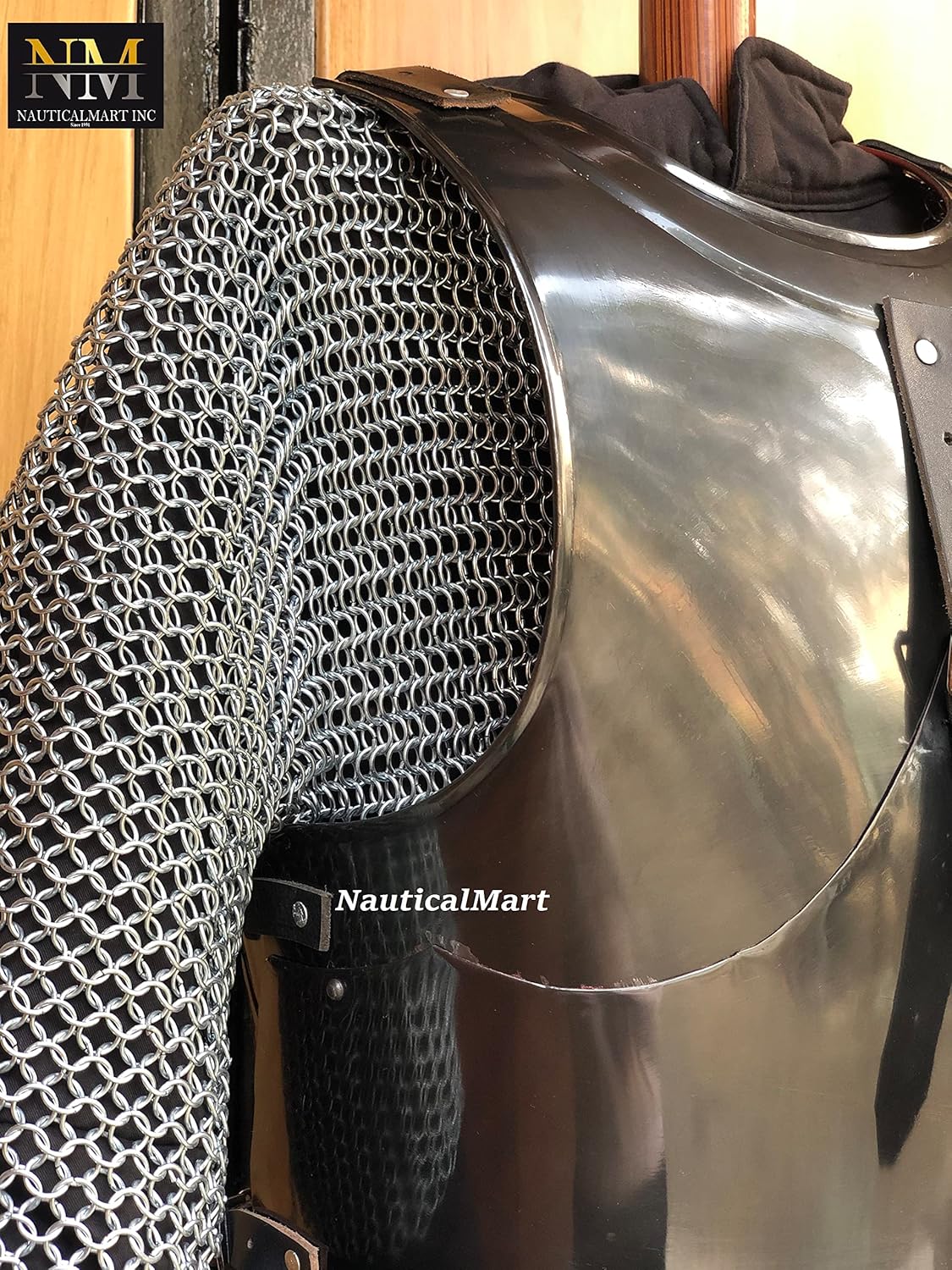 NauticalMart Plate Armour Breastplate Knight Blued Finish