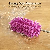 Vista 22 de Microfiber Duster for Cleaning, Tukuos Hand Washable Dusters with 2pcs Replace Microfiber Head, Extendable Pole, Detachable Cleaning Brush Tool for