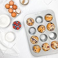 Vista 20 de USA Pan Bakeware - Juego de 5 piezas de acero aluminizado, bandeja para galletas, pan, cuadrado, molde redondo para pasteles