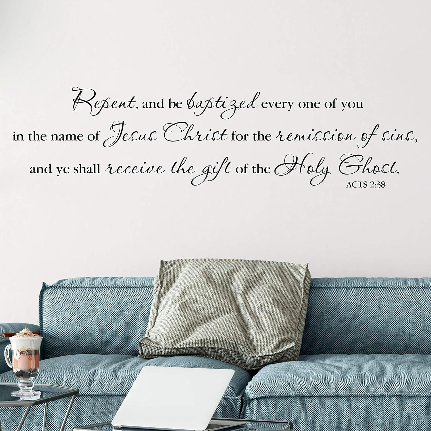 Acts 2:38 Vinyl Wall Decal by Wild Eyes Signs Repent and be baptized, Christian School, Bible Verse, Modern Christian Decor, Children's Church School, Youth Room, ACT2V38-0001