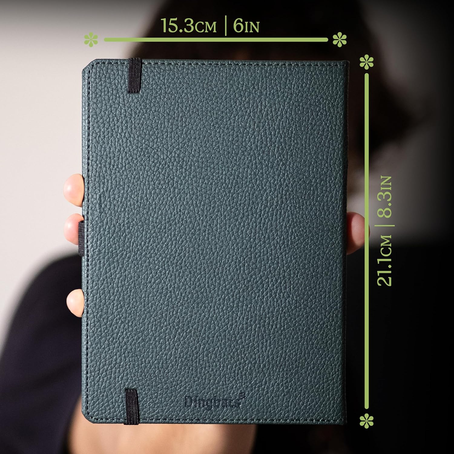 Dingbats* Wildlife Lined Writing Journal Notebook A5 - Vegan Leather Hardcover - Ideal for Work, Travel - Pocket, Elastic Closure, & Bookmark - Image 6