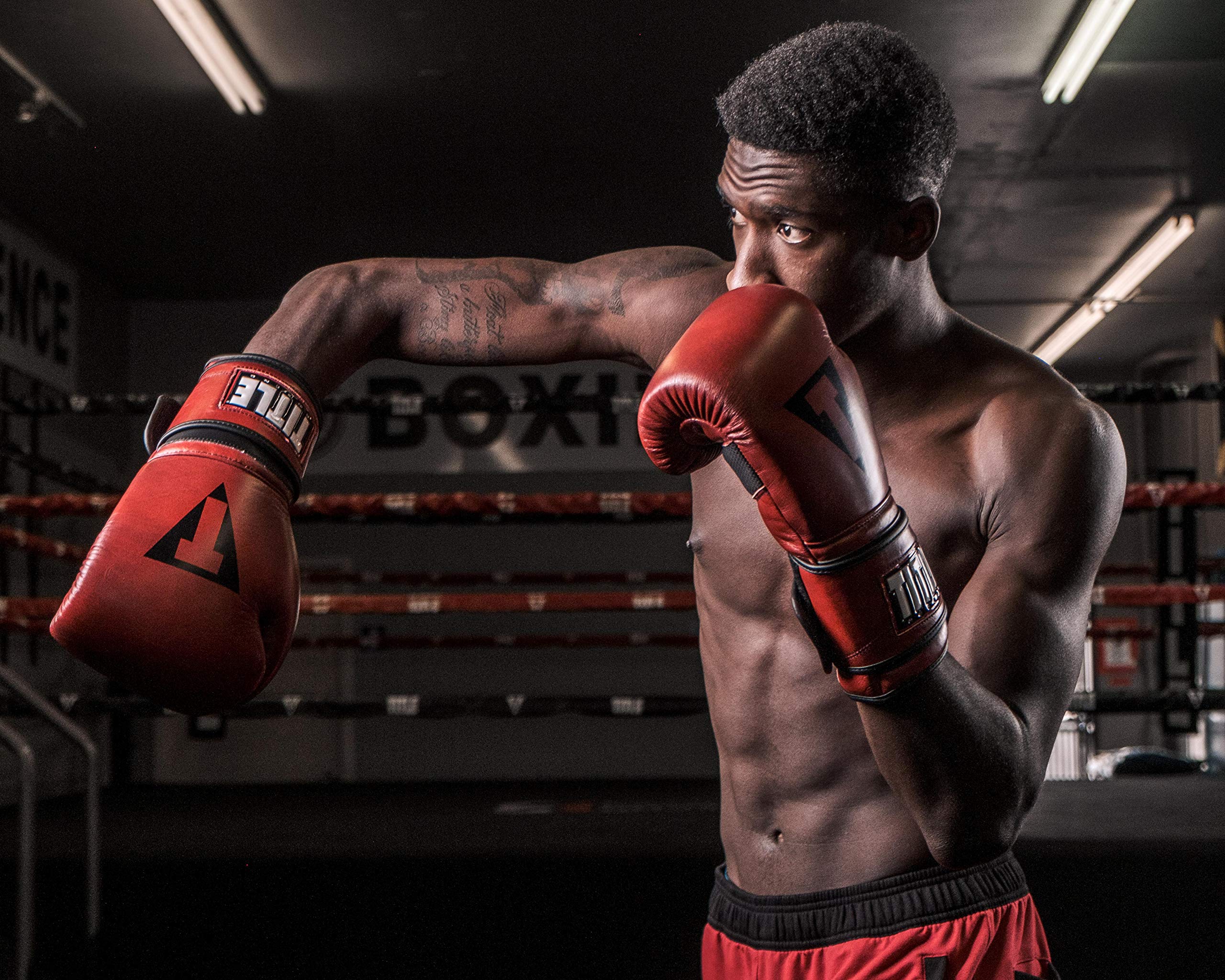 Amazon.com : Title Boxing Blood Red Leather Sparring Gloves, Red