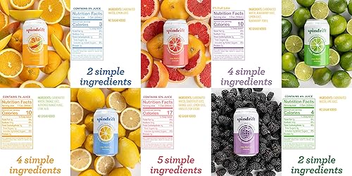 Miniatura 2 de Spindrift - Agua con gas paquete variado de 5 sabores fabricado con fruta exprimida real latas de 12 onzas líquidas paquete de 10