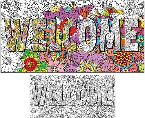 Pósteres gigantes de mandala para colorear de 50 x 25 pulgadas, pósteres gigantes para colorear mandala para niños, adolescentes y adultos, mantel