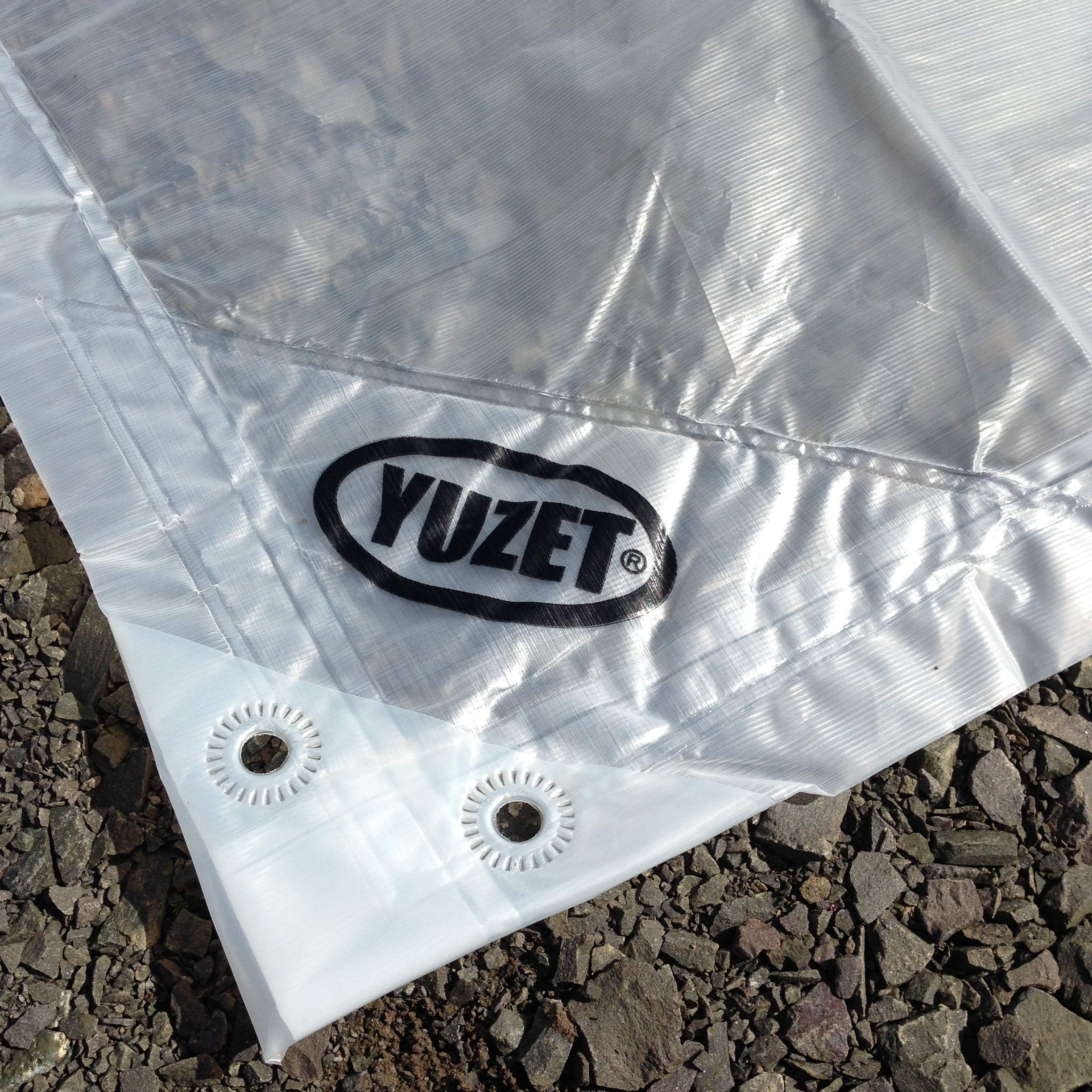1.8m x 2.4m Clear Tarpaulin Heavy Duty Ribbed Sheet Market Stall Cover XT Extra tough tarpaulin, ideal for camping hiking garden furniture cover log stores and more