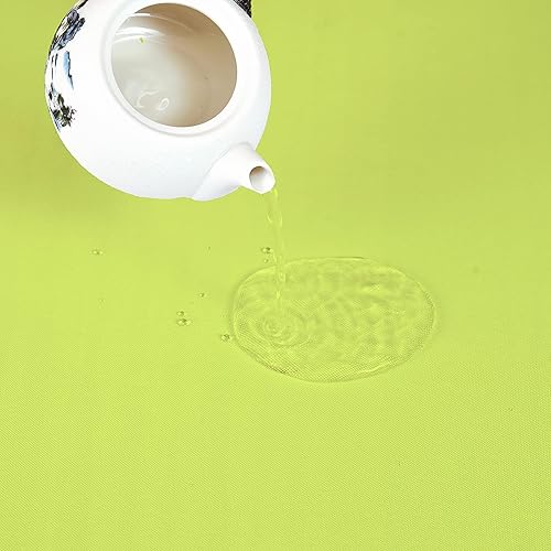 Miniatura 4 de MEANMOY Mantel rectangular color verde lima de 210 GSM resistente al agua y a las manchas para mesa de 4 pies, mantel rectangular sólido de 52 x 70