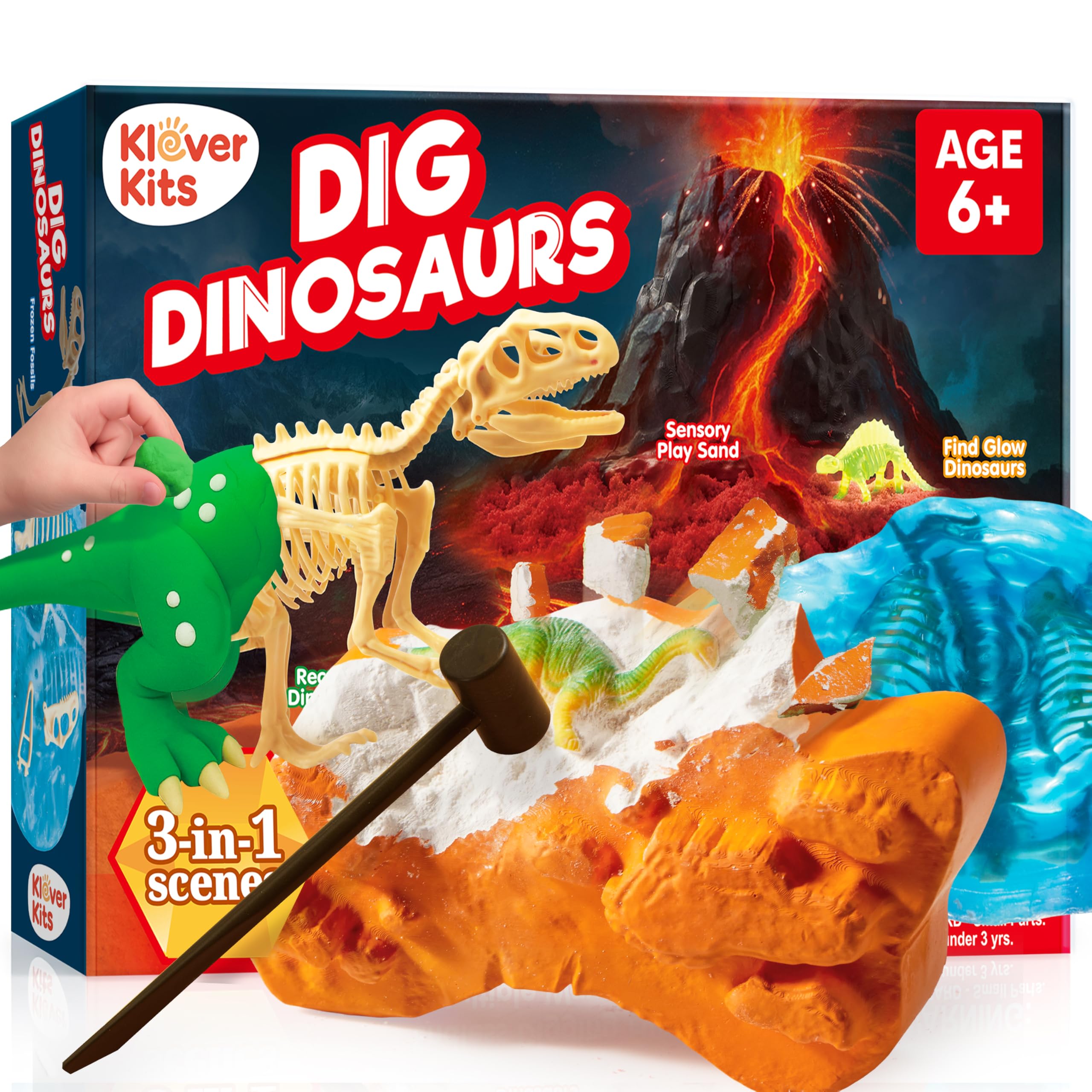 Amazon.com: JOVA Klever Kits 3-in-1 Dinosaur Fossil Digging Kit