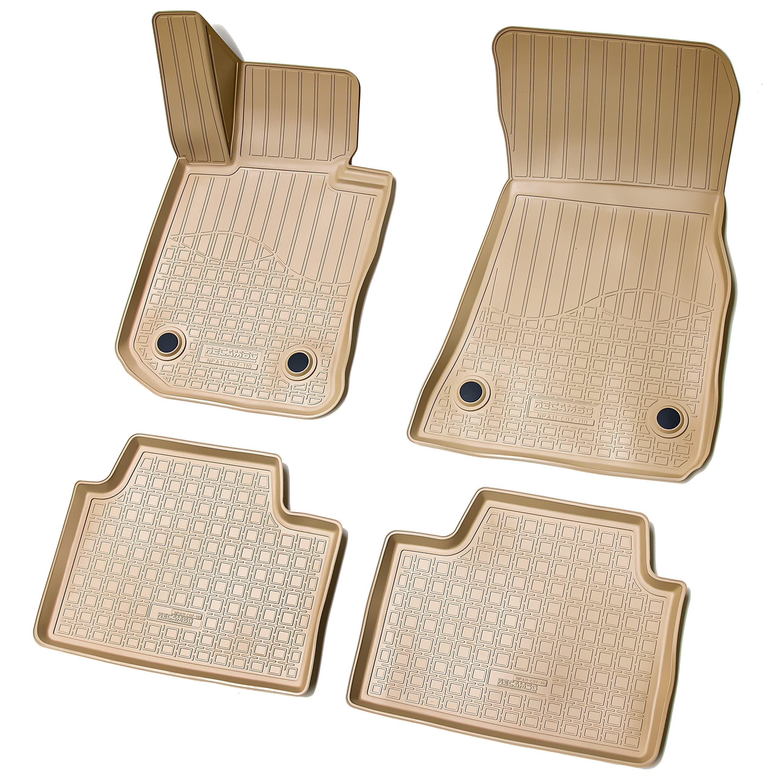 Recambo Tappetini in gomma 3D compatibili con BMW Serie 3 G20 | G21 | anno di costruzione dal 2019 > | Tappetini in gomma | su misura | con bordo | beige