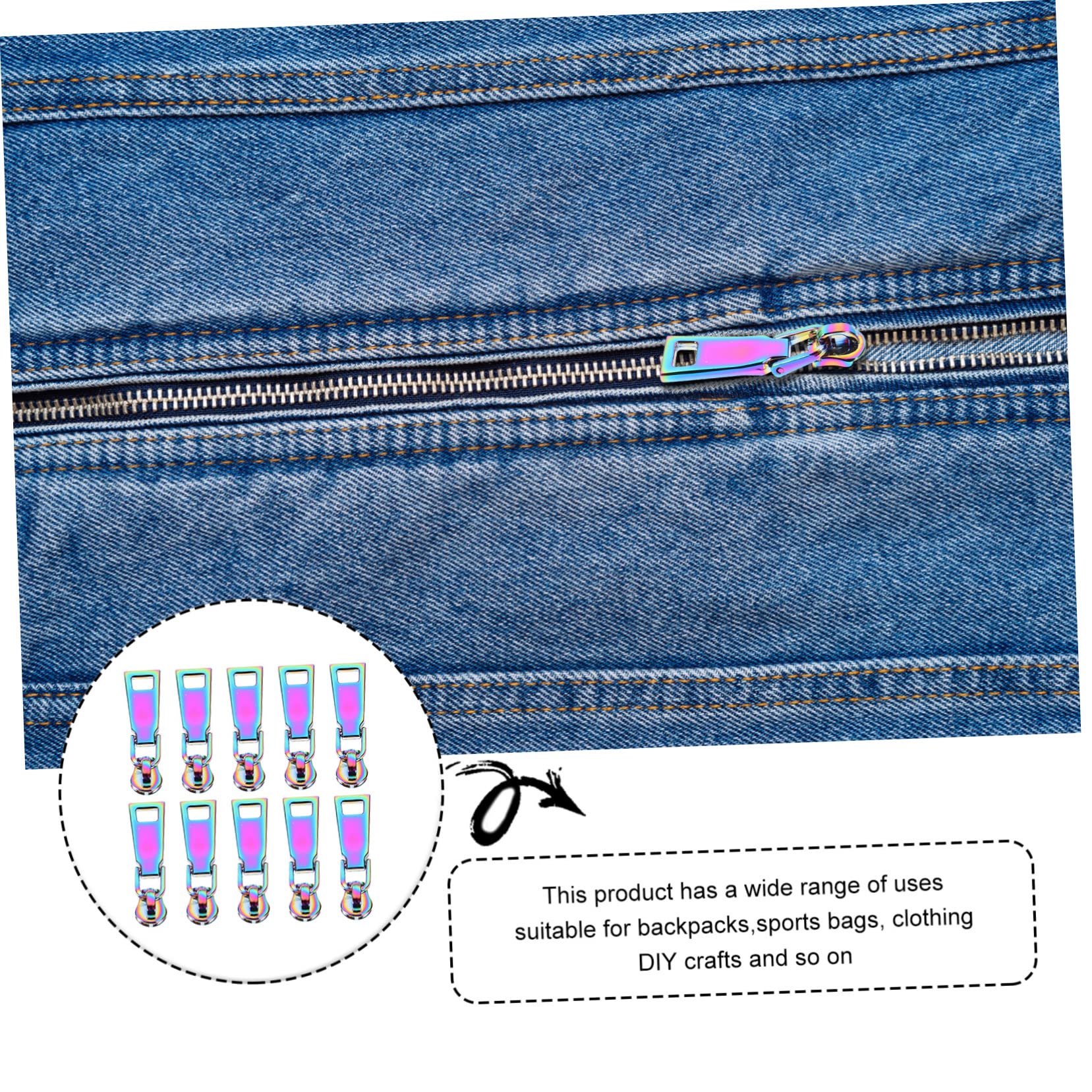 NUOBESTY 30piezas Coloridos Tiradores De Cremallera Para Ropa y Mochilas Accesorios De Reemplazo Prácticos Para Zippers