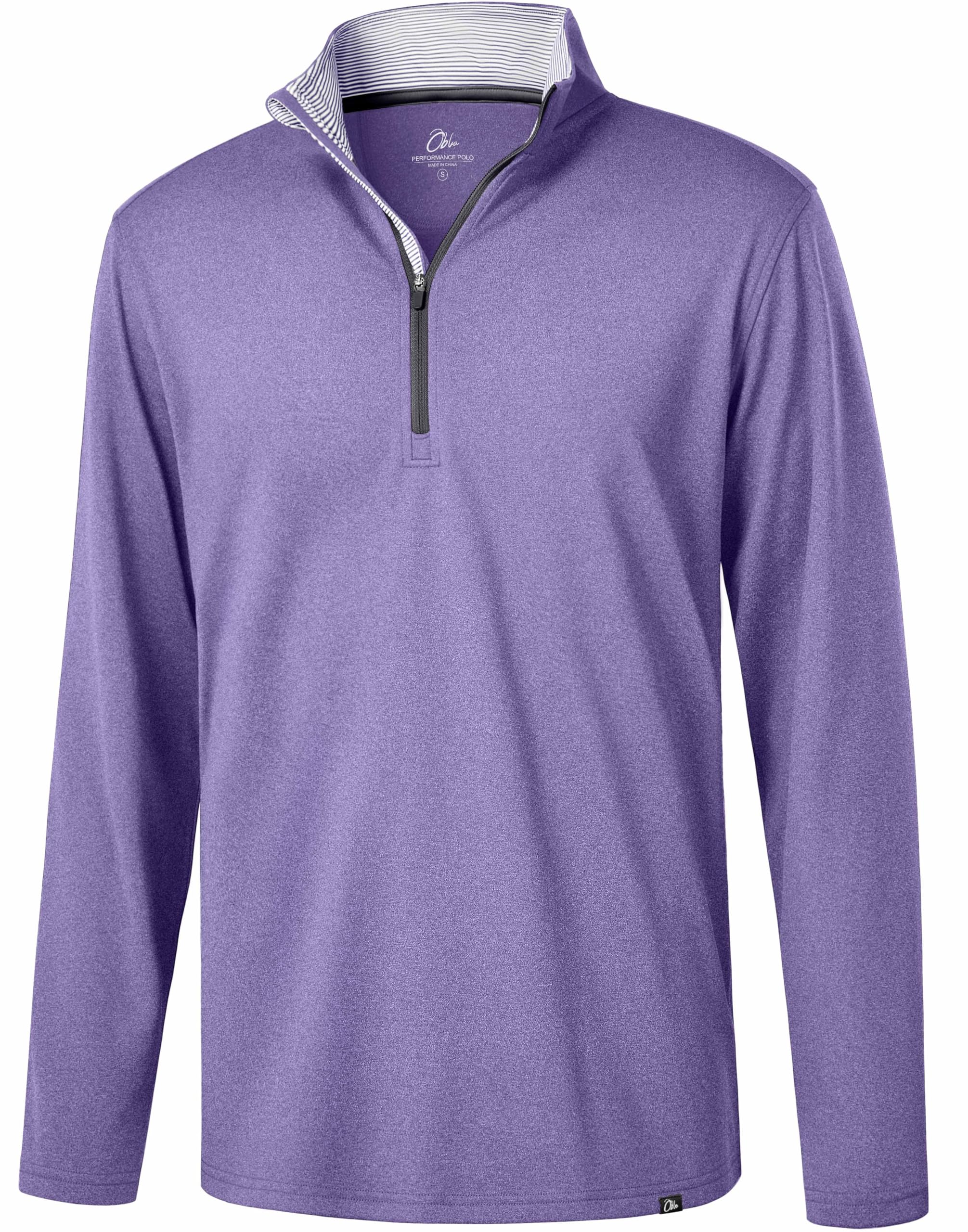 Obla Golf Quarter Zip Pullover Men Fleece Mock Neck Sweatshirt Winter Warm 1/4 Zip Long Sleeve Golf Shirt