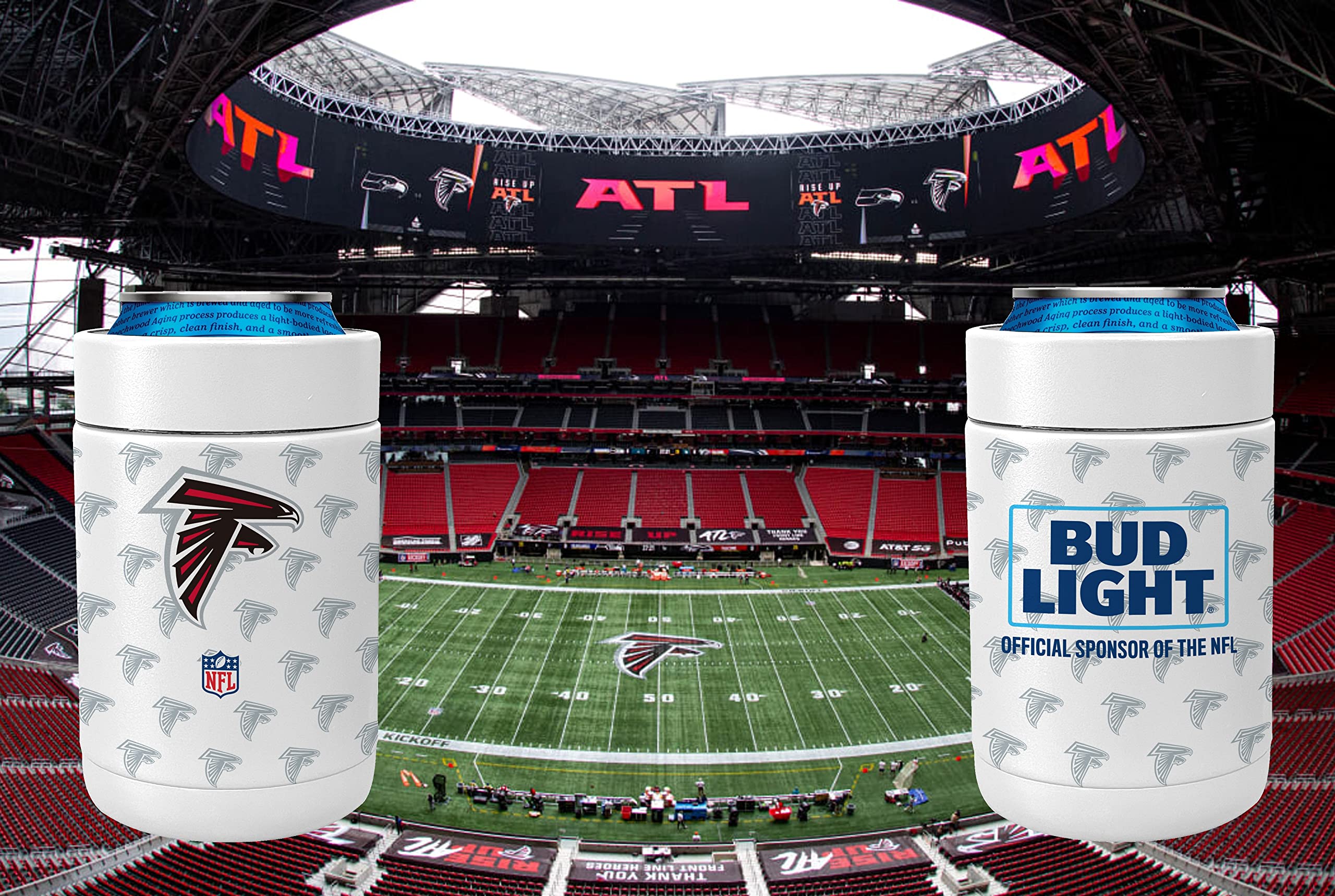 Bud Light & NFL Licensed Atlanta Falcons Stainless Steel Can Koozy