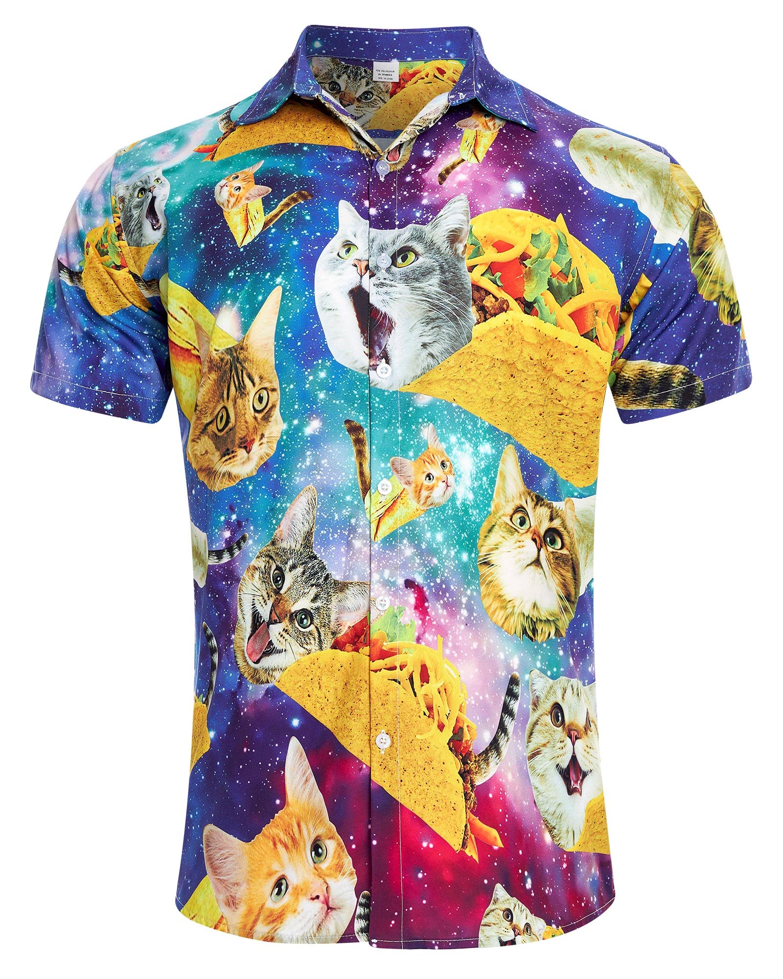 GoodstoworldMen's Novelty Hawaiian Button Down Shirts