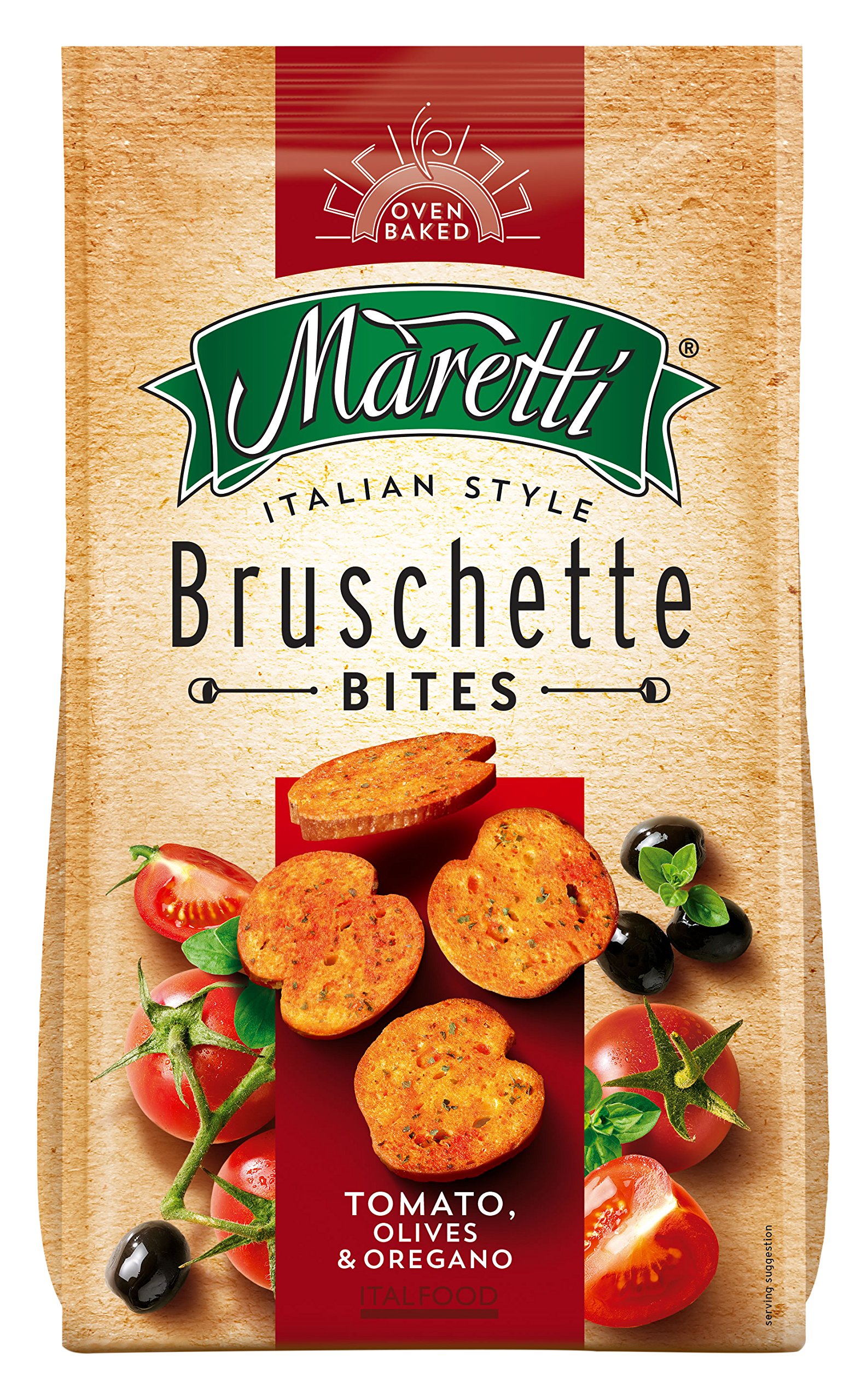 Bruschette de tomate Maretti, aceitunas, orégano, paquete de 6 (6 x 150 g)