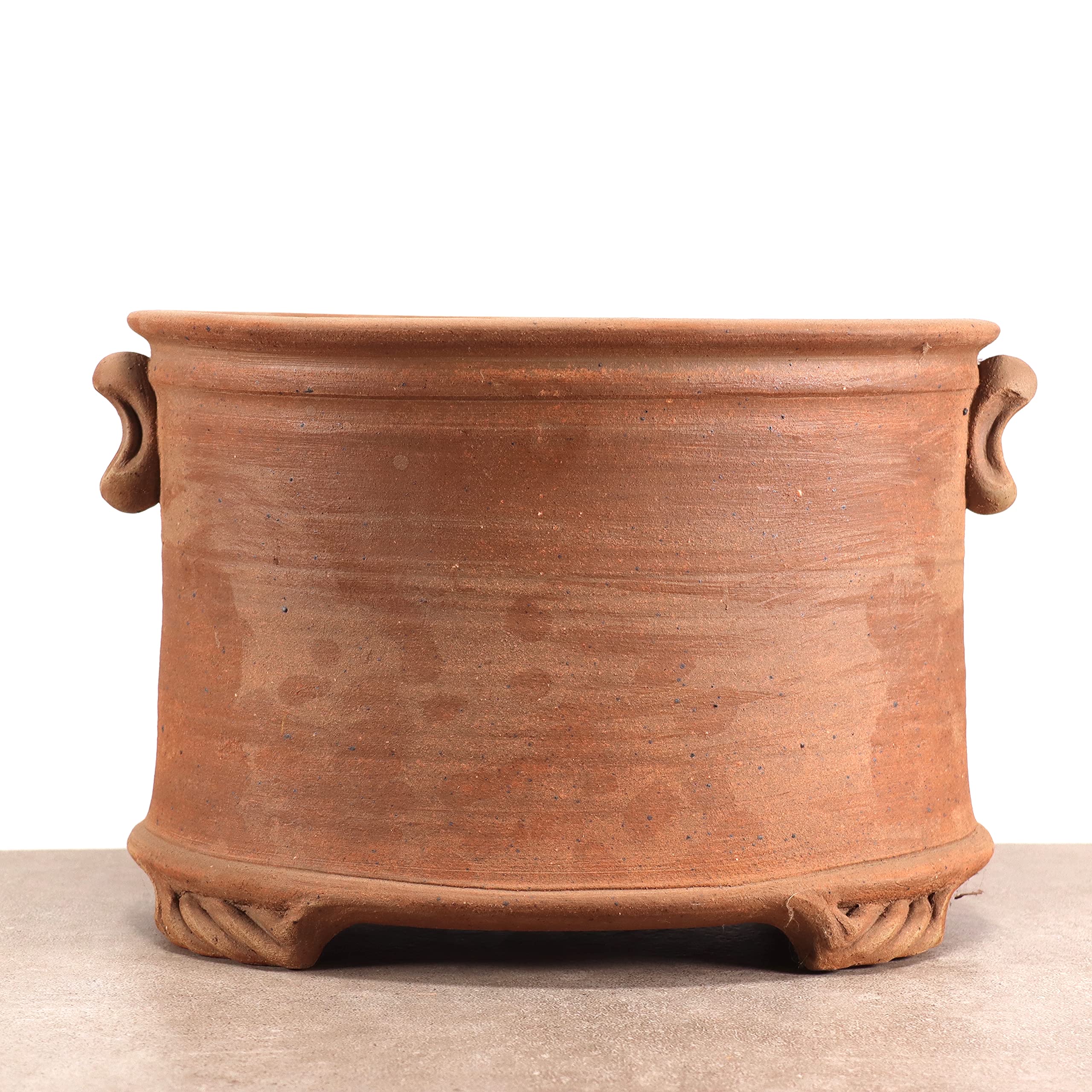Palatina Werkstatt Vaso ovale in terracotta, realizzato a mano, per balcone, giardino, terrazza, (L)