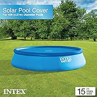 Vista 2 de Cubierta solar Intex de 18 pies de diámetro, para piscinas, fácil de instalar y enmarcar, Azul