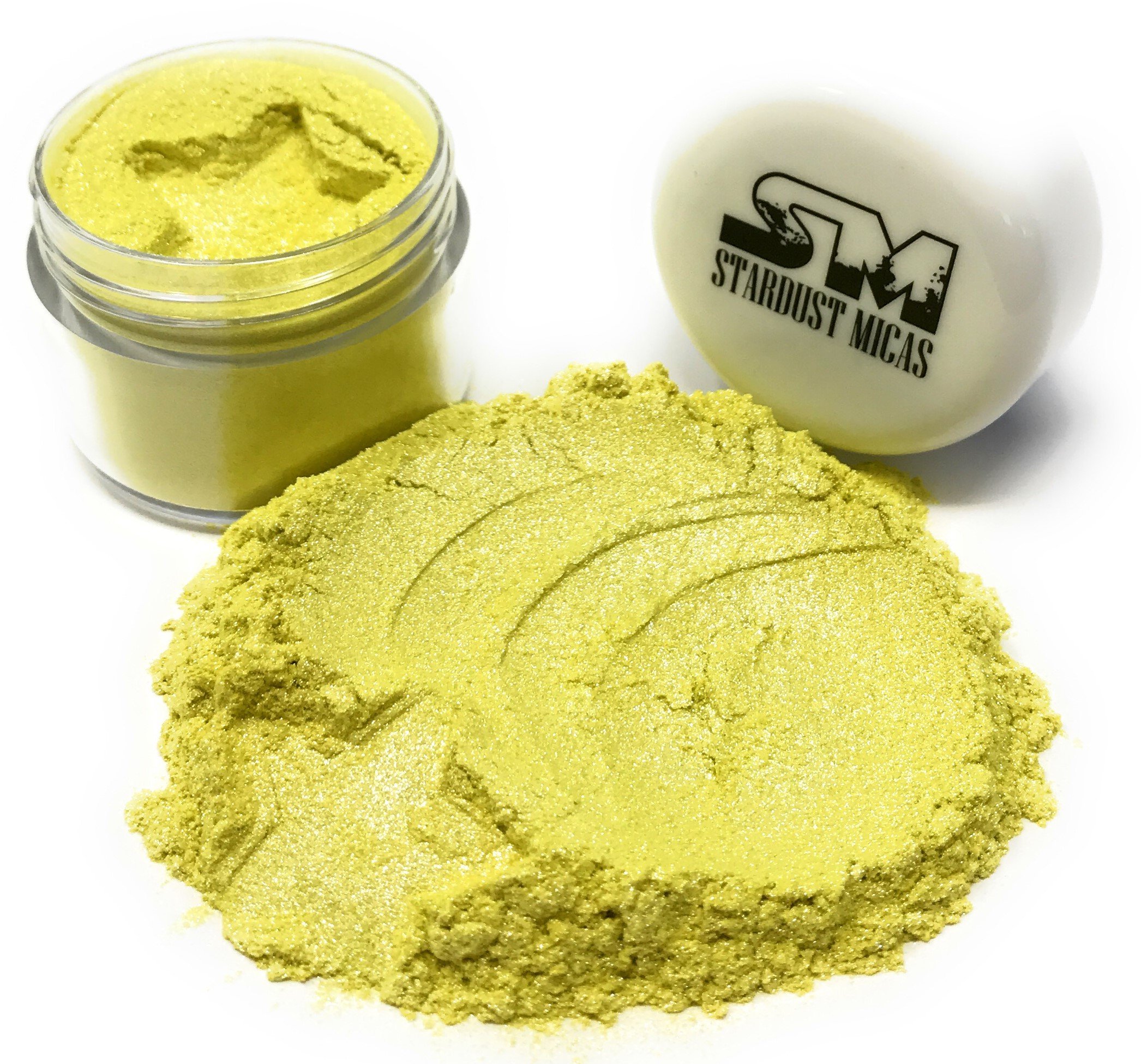 Stardust Micas Pigment Powder Cosmetic Grade Colorant for Makeup, Soap Making, Epoxy Resin, DIY Crafting Projects, Bright True Colors Stable Mica Batch Consistency (10 Gram Jar, Yellow Lemon)