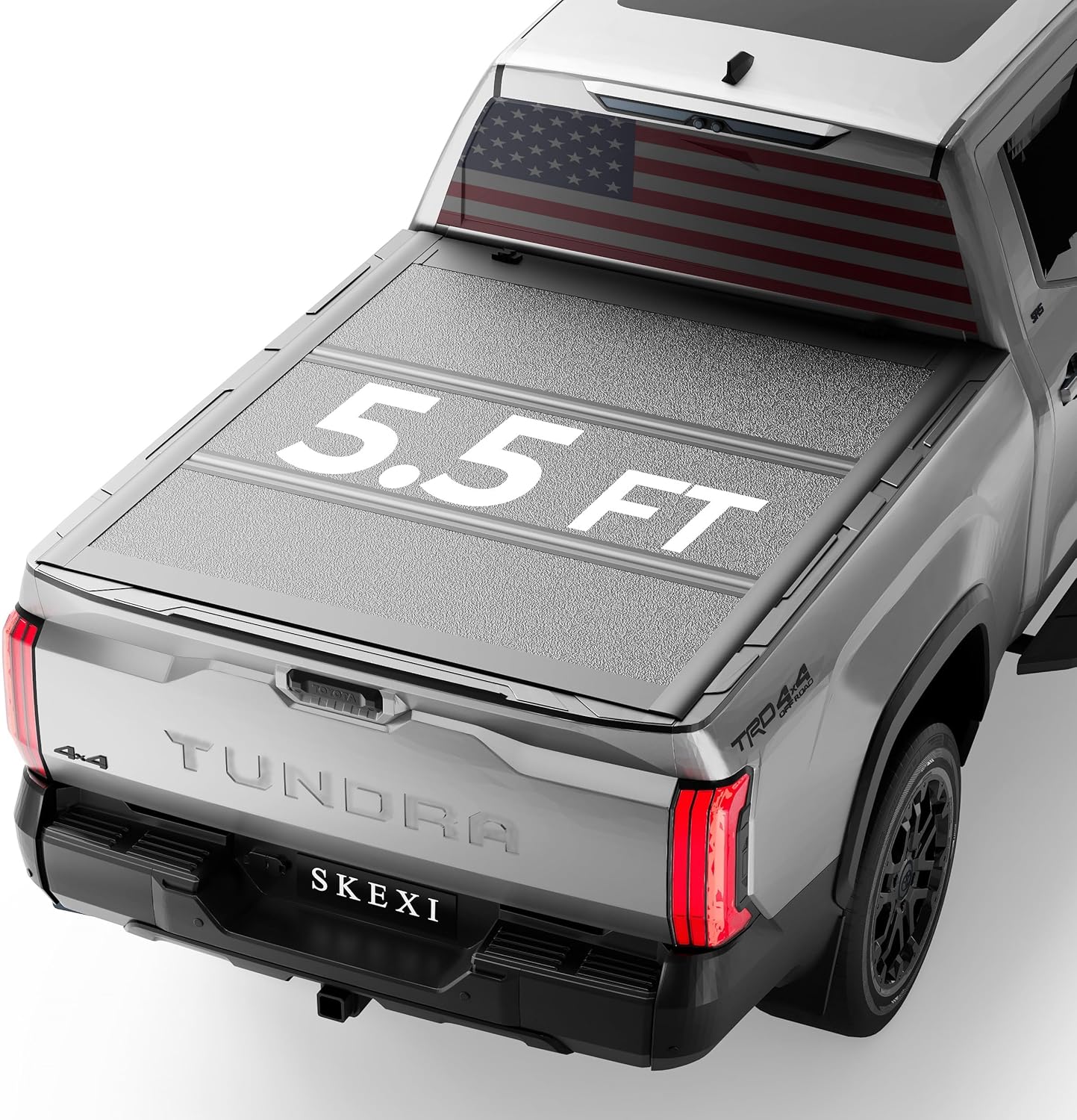 SKEXI Low-Profile Hard Tri-Fold Tonneau Cover for Toyota Tundra 5.5 ft Bed