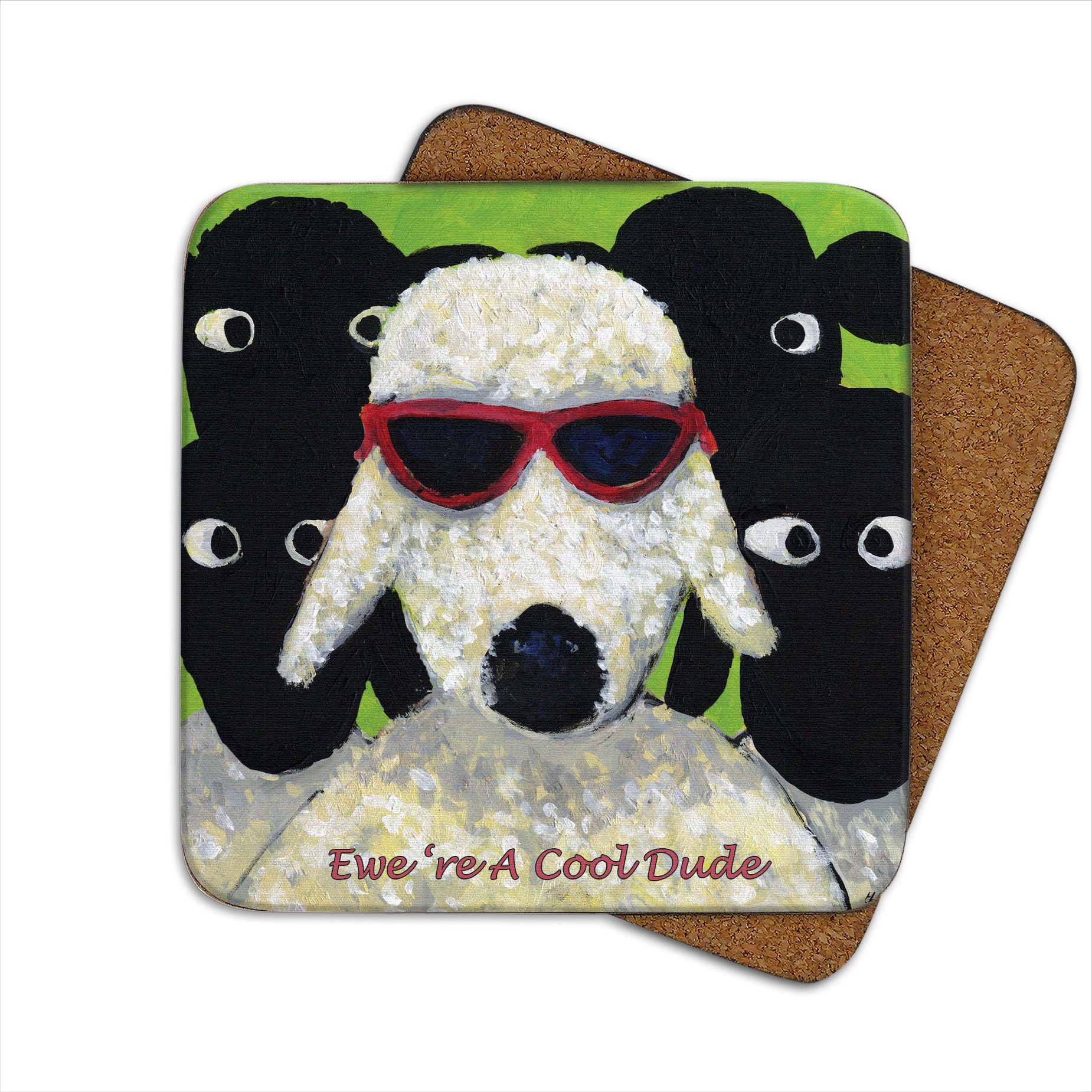 Thomas Joseph Ewe're A Cool Dude Coaster By - Funny Sheep
