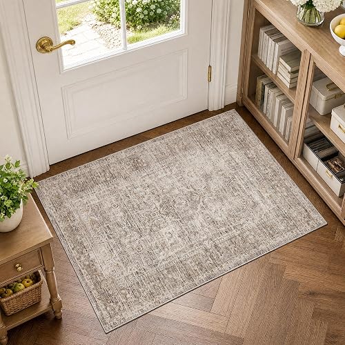FMFUNCTEX 3x12 Hallway Runner Rug (Taupe Vintage)