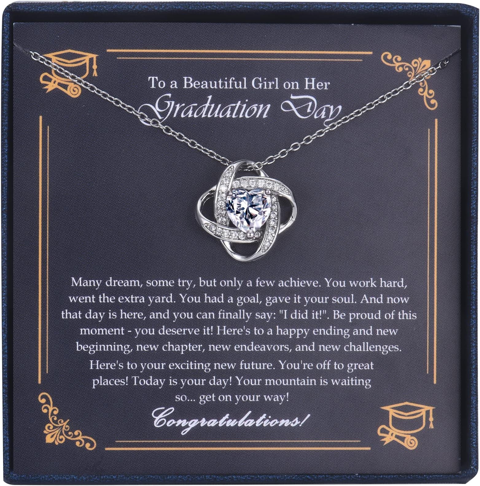 EPIRORA Sterling Silver Cubic Zirconia Love Knot Pandant Necklace for Women, Birthday Christmas Anniversary Jewelry Gifts for Friends/Wife/Sister/Daughter/Mom