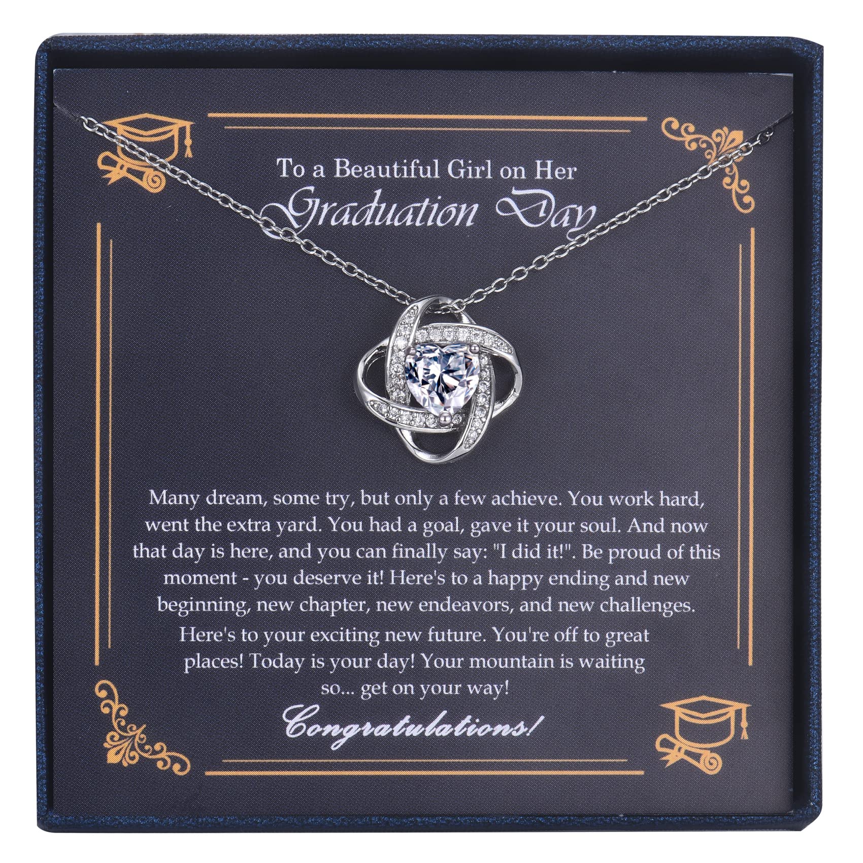 EPIRORA Sterling Silver Cubic Zirconia Love Knot Pandant Necklace for Women, Birthday Christmas Anniversary Jewelry Gifts for Friends/Wife/Sister/Daughter/Mom